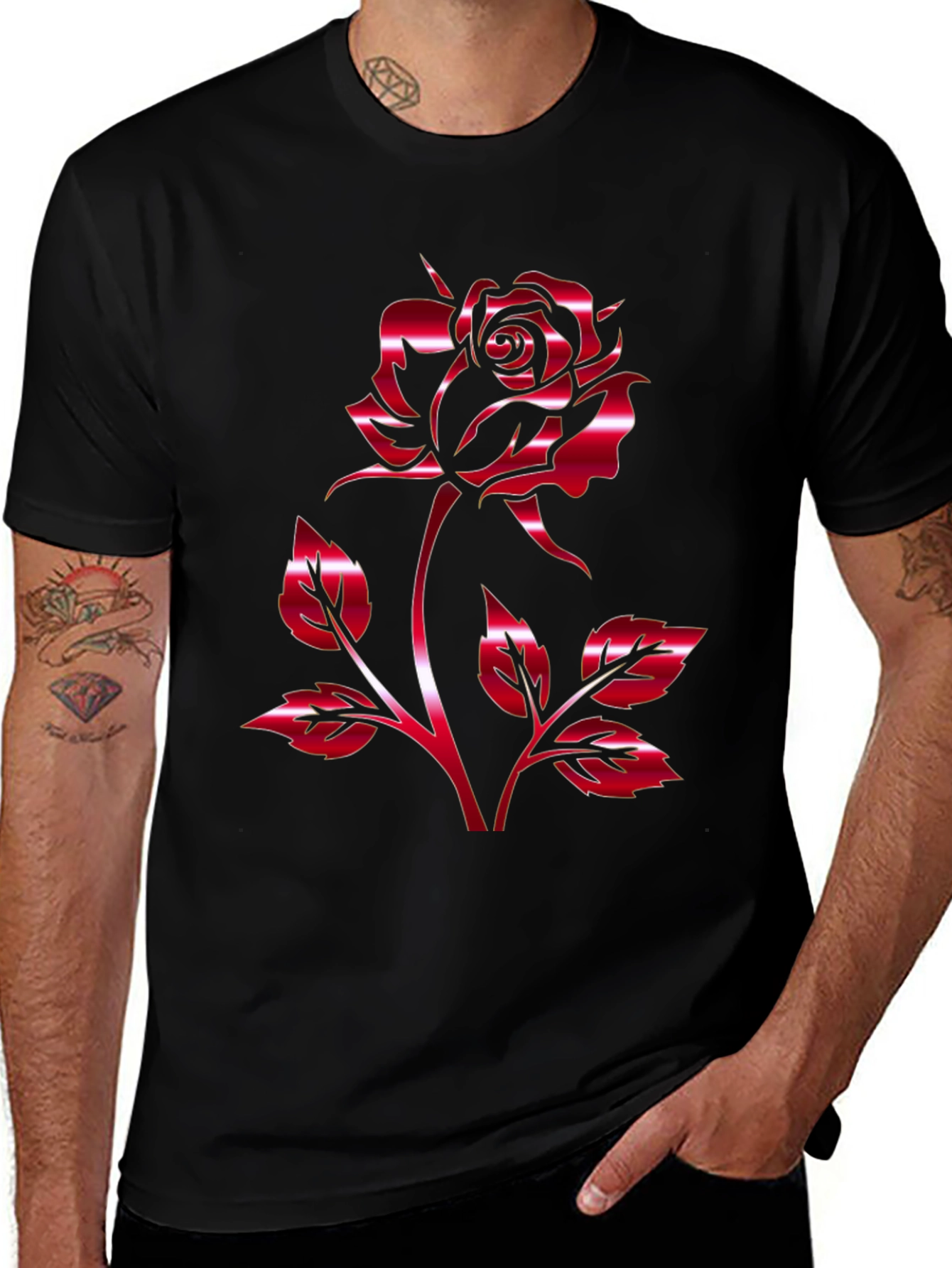 Bold Rose Graphic Tee - Stylish Floral Design