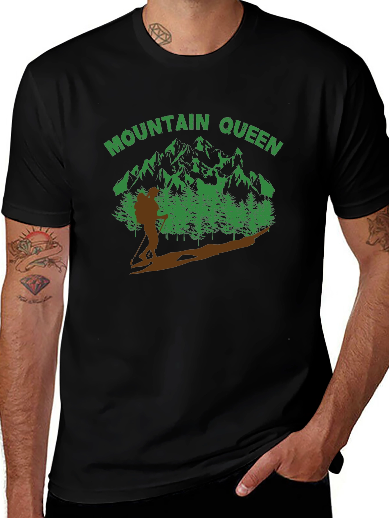 Mountain Queen Hiking Graphic Tee - Nature Lover Shirt