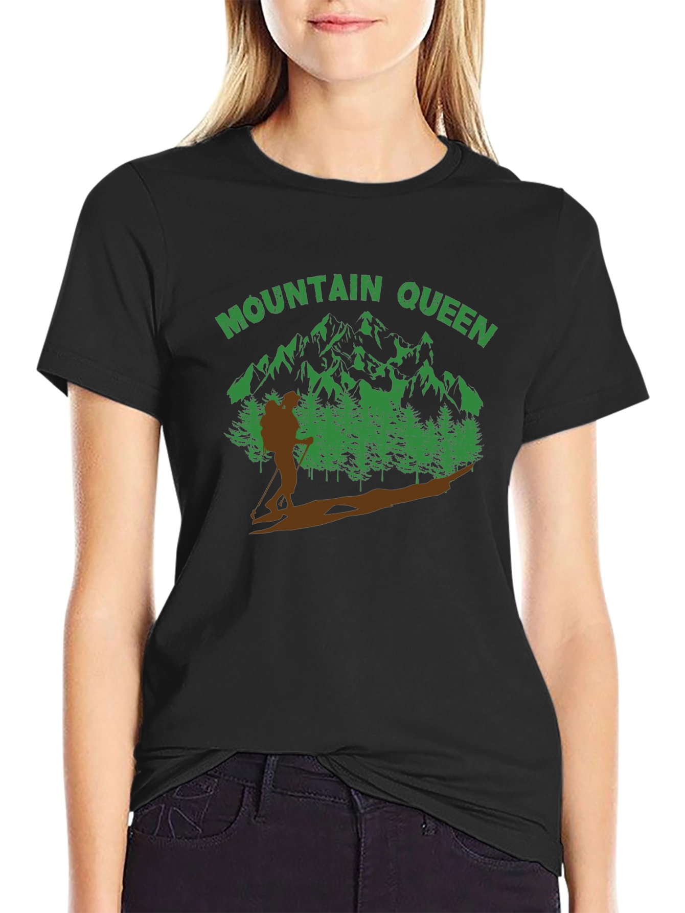 Mountain Queen Hiking Graphic Tee - Nature Lover Shirt