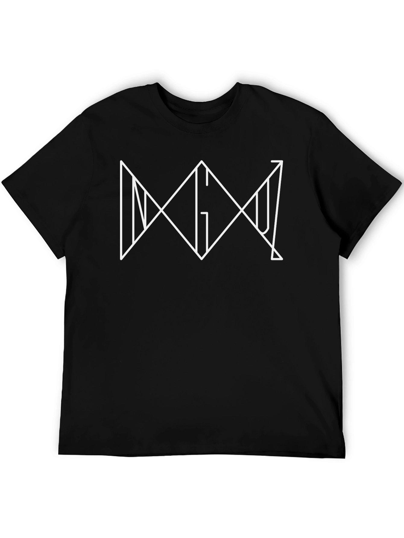 Minimalist Geometric Graphic Tee - Black