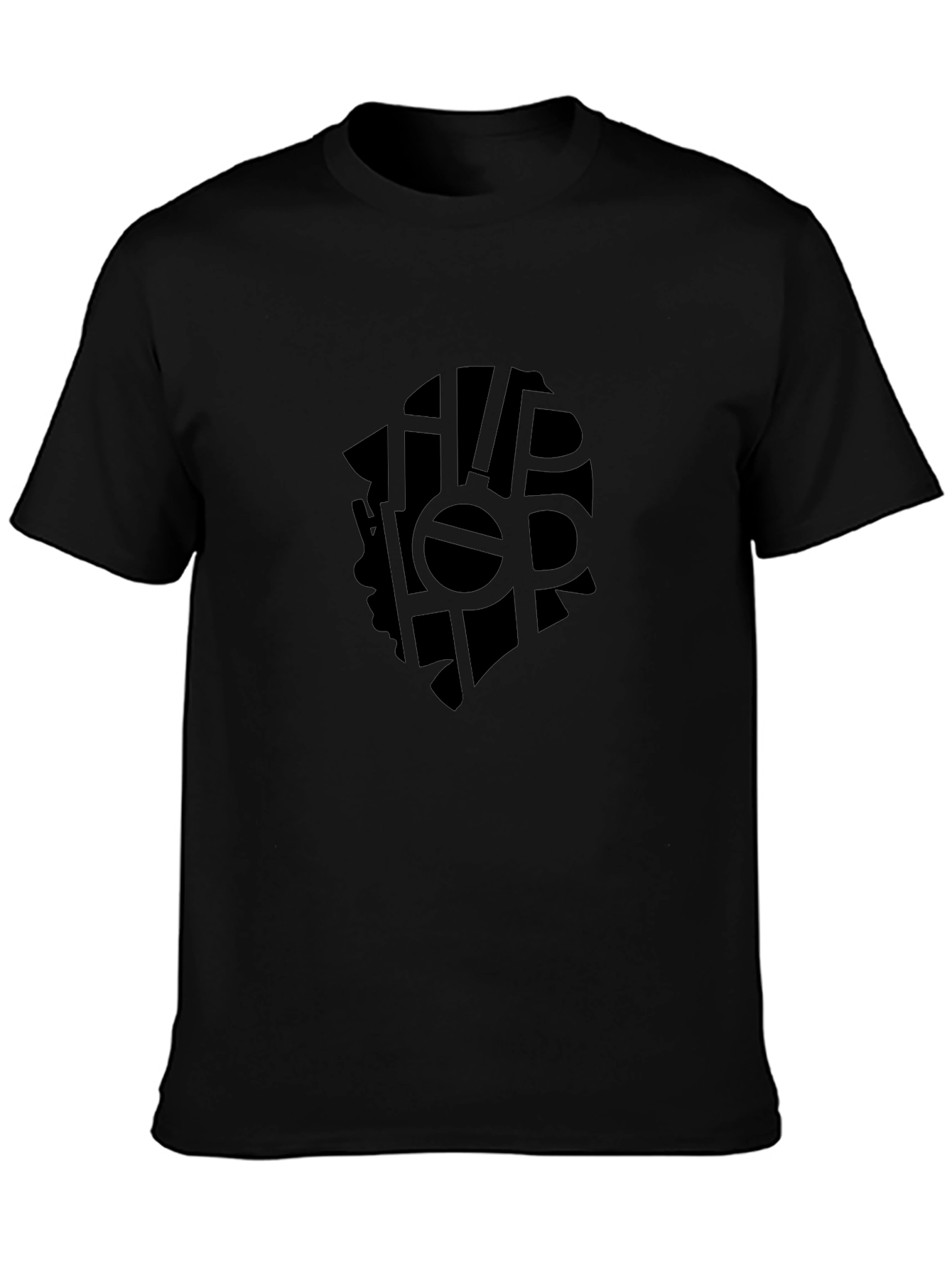 Hip Hop Silhouette Graphic Black T-Shirt