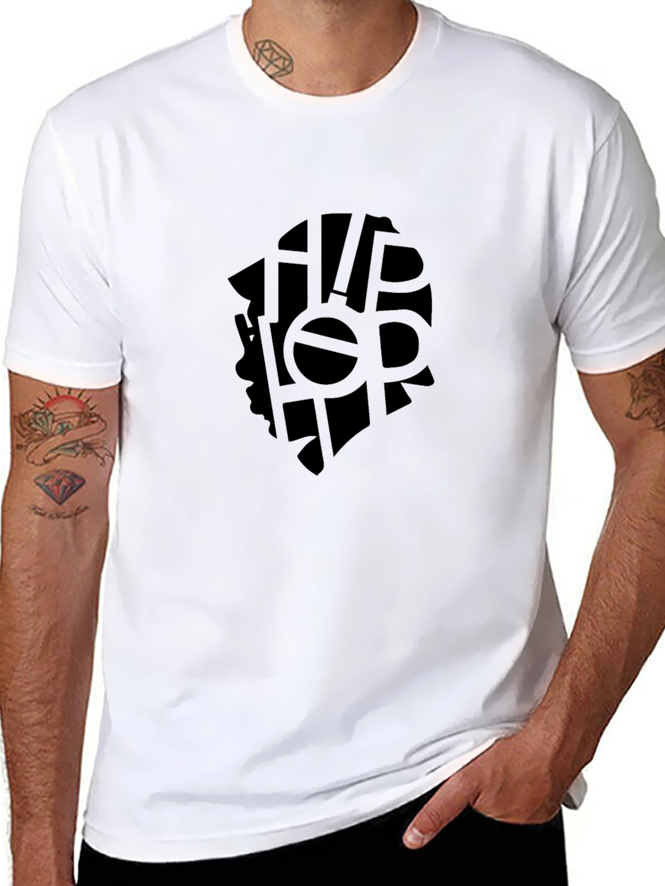 Hip Hop Silhouette Graphic Black T-Shirt