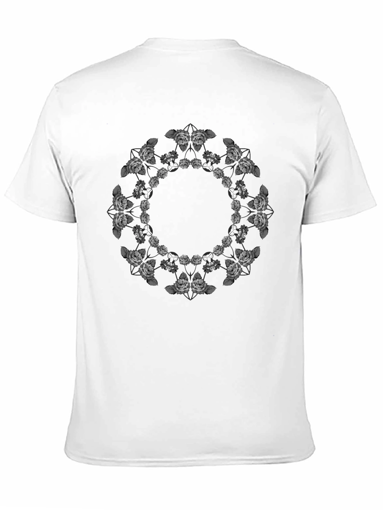 Black Floral Mandala T-Shirt