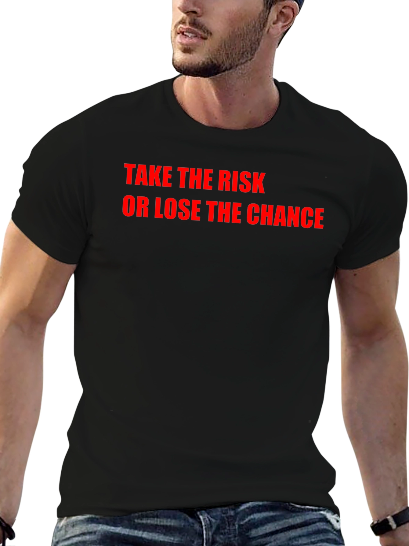 Take the Risk Tee - Bold Statement Black T-Shirt