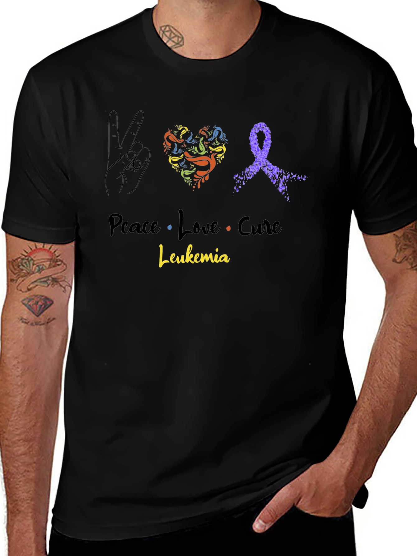 Peace Love Cure Leukemia Awareness T-Shirt