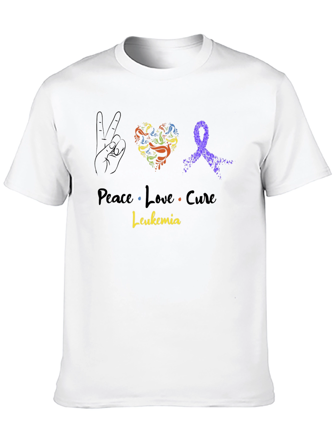 Peace Love Cure Leukemia Awareness T-Shirt