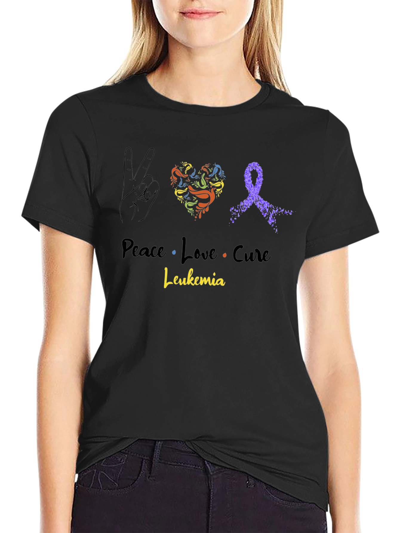 Peace Love Cure Leukemia Awareness T-Shirt