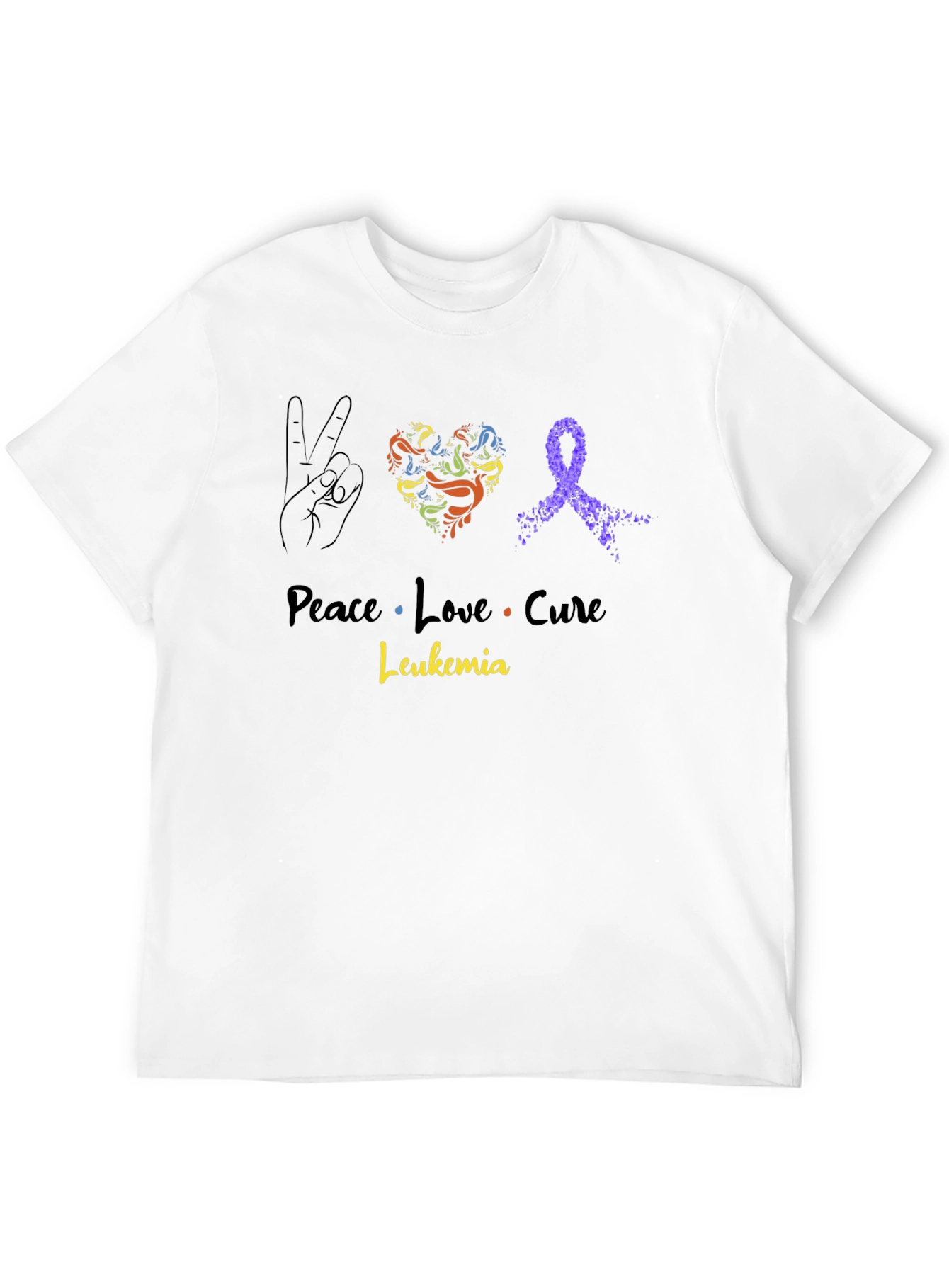 Peace Love Cure Leukemia Awareness T-Shirt