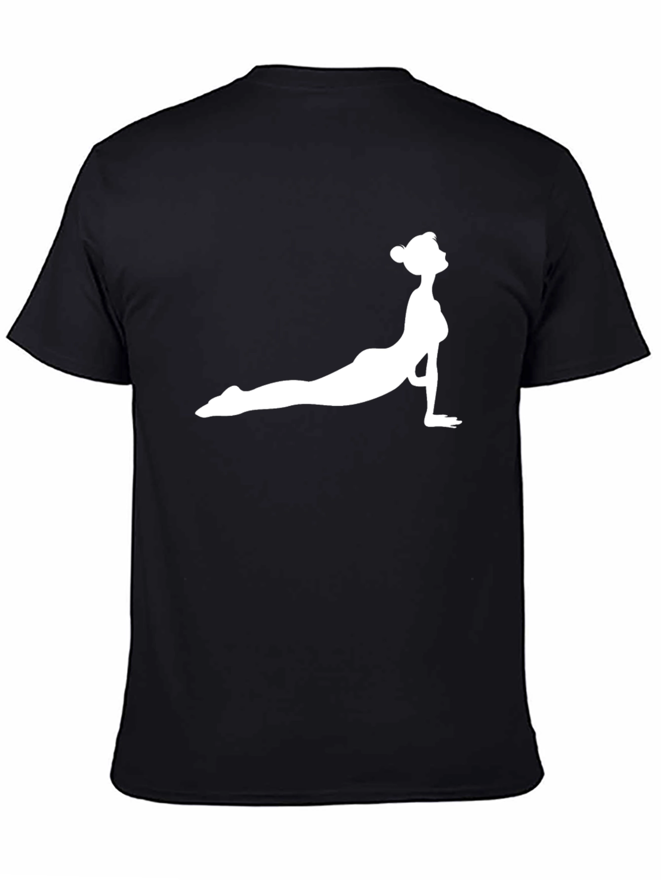 Yoga Pose Graphic Tee - Black Cotton Shirt