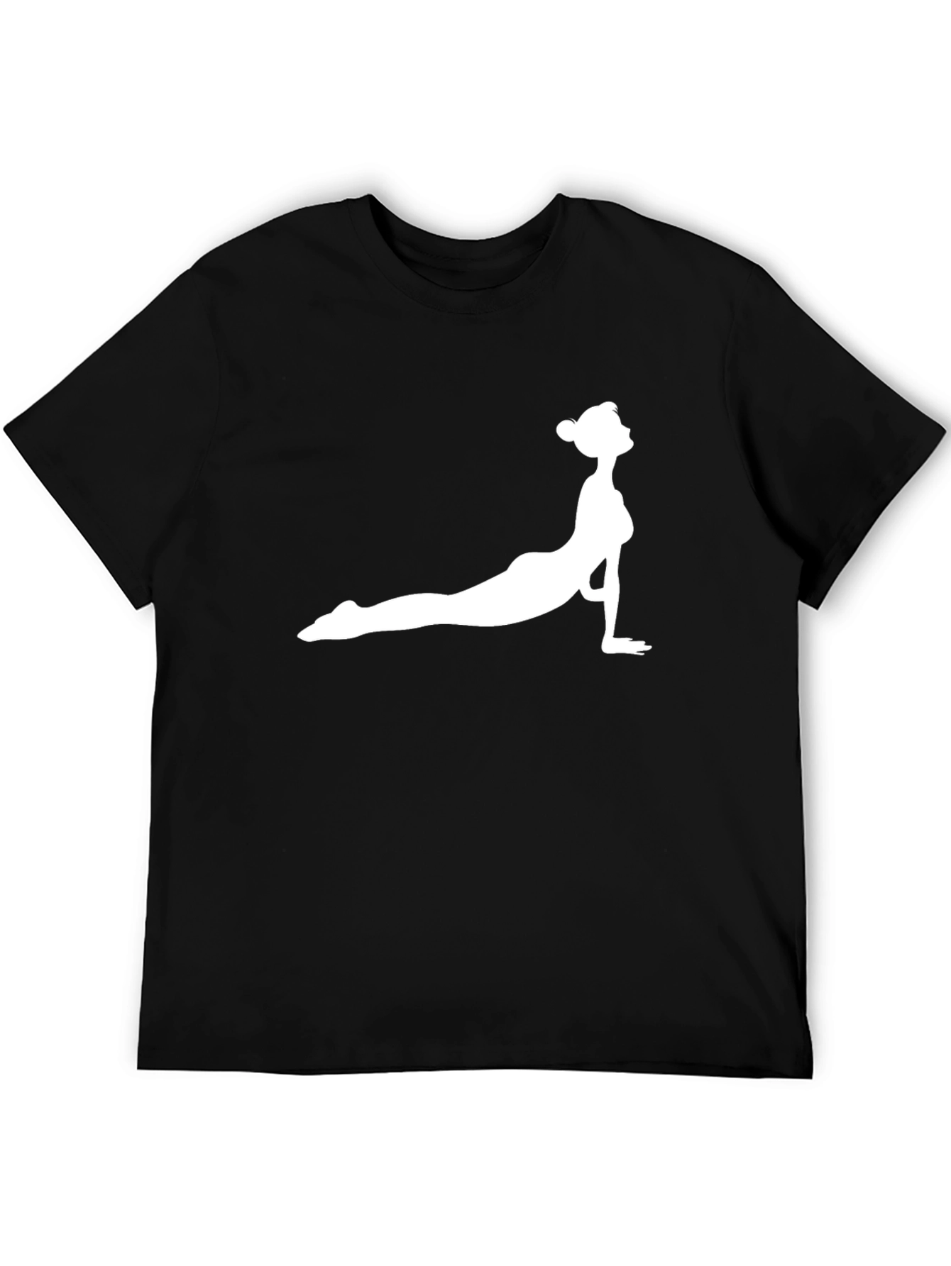 Yoga Pose Graphic Tee - Black Cotton Shirt