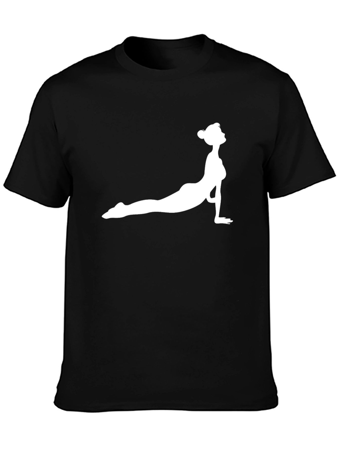 Yoga Pose Graphic Tee - Black Cotton Shirt