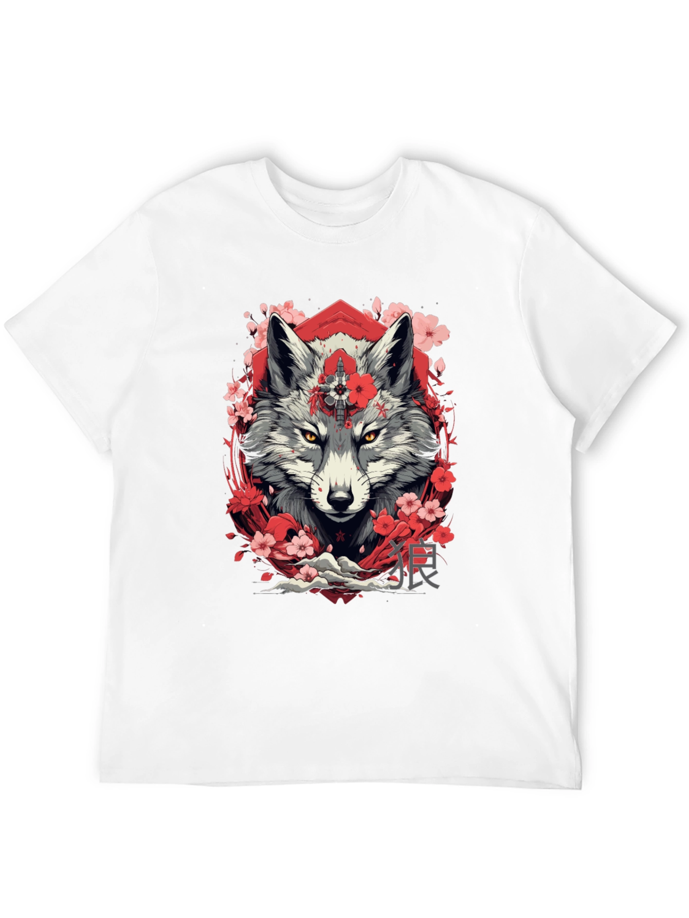 Wolf & Cherry Blossom Graphic Tee