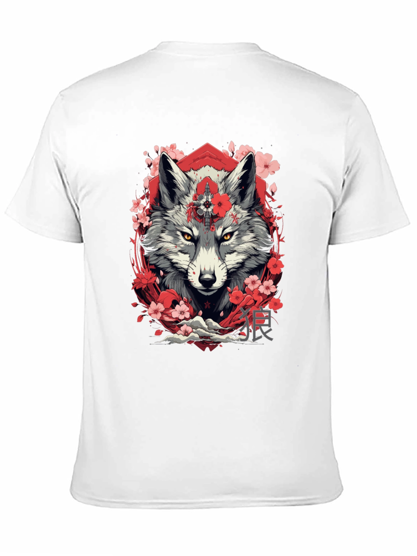 Wolf & Cherry Blossom Graphic Tee