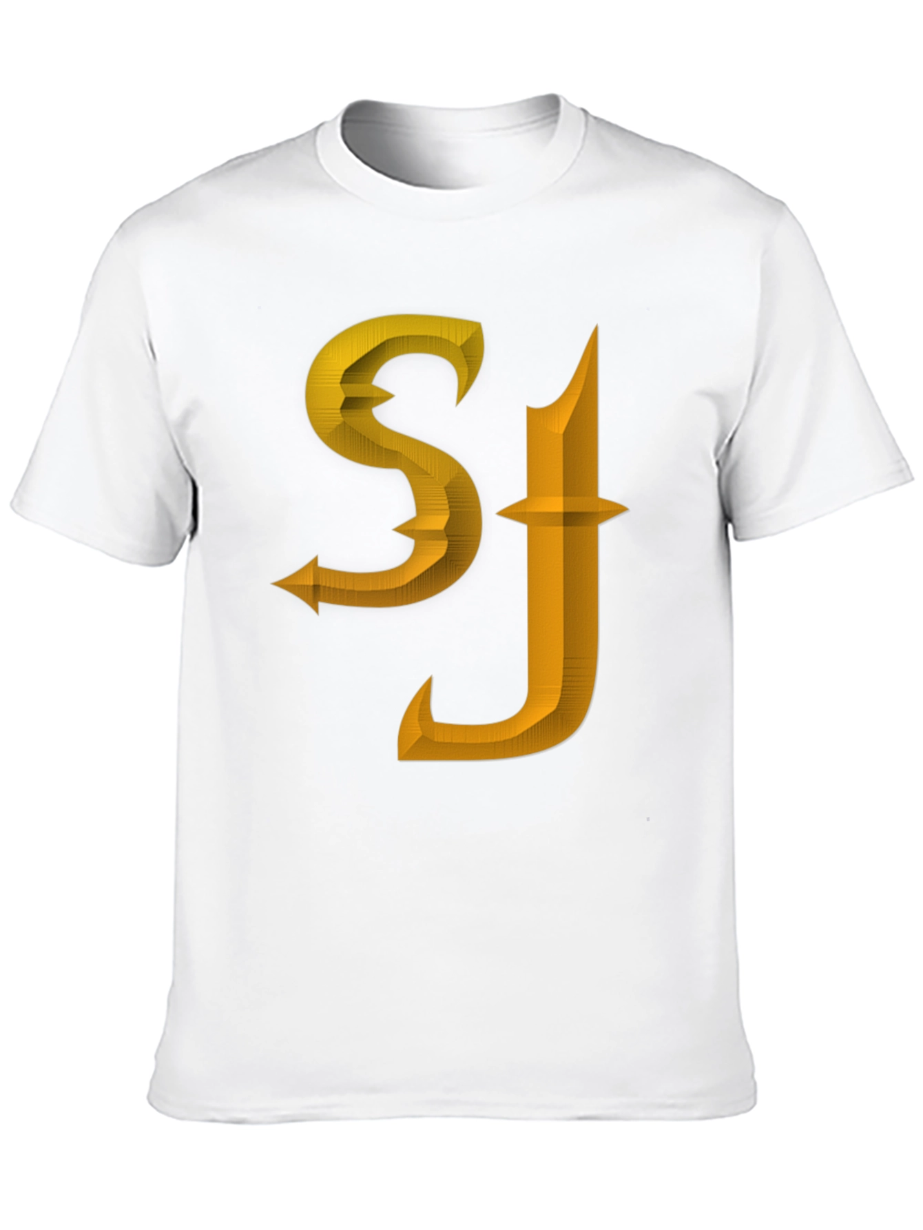 SJ Initials Black Tee - Modern Design