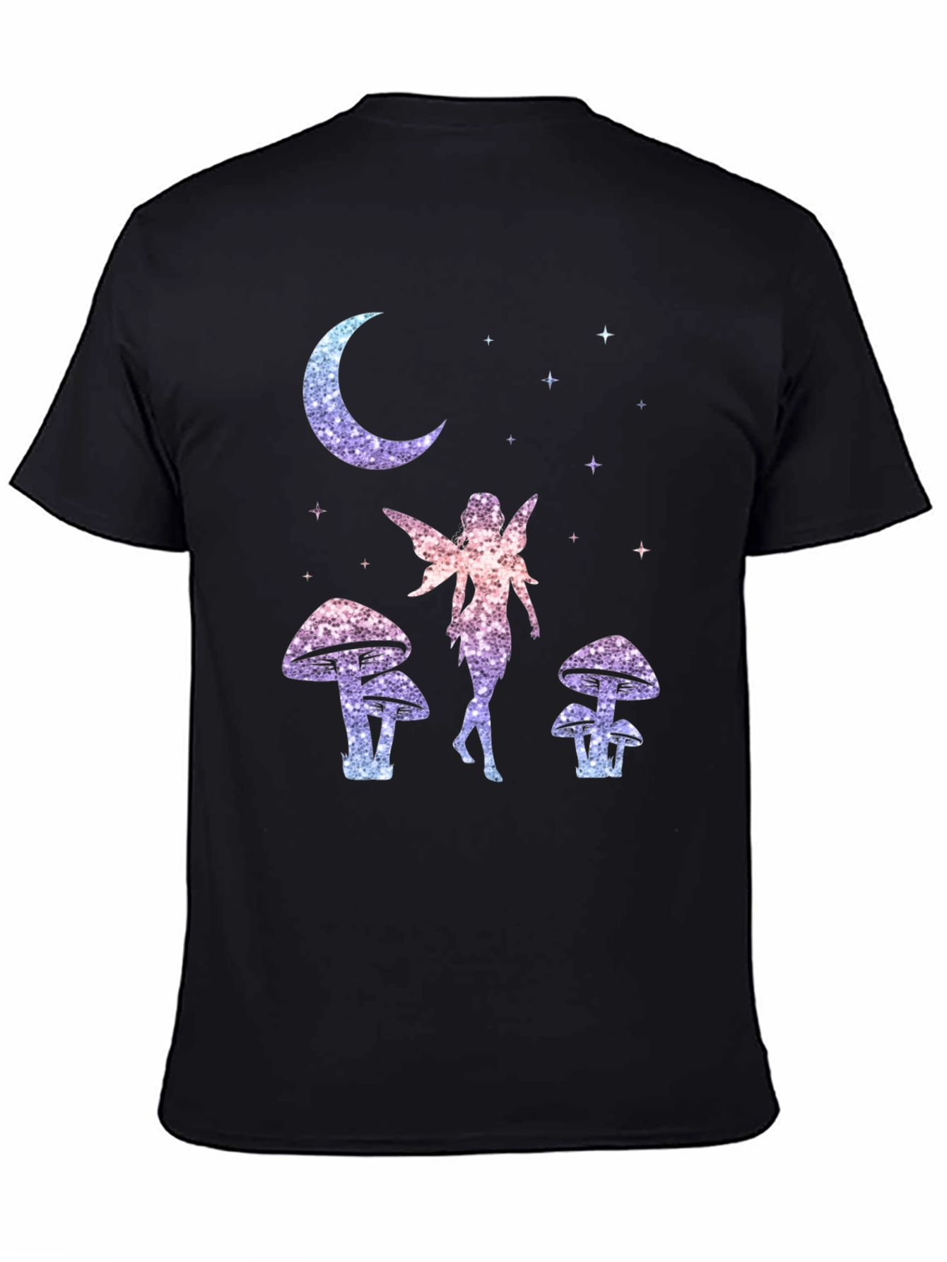 Fairy Moon Stars Mushroom Graphic T-Shirt