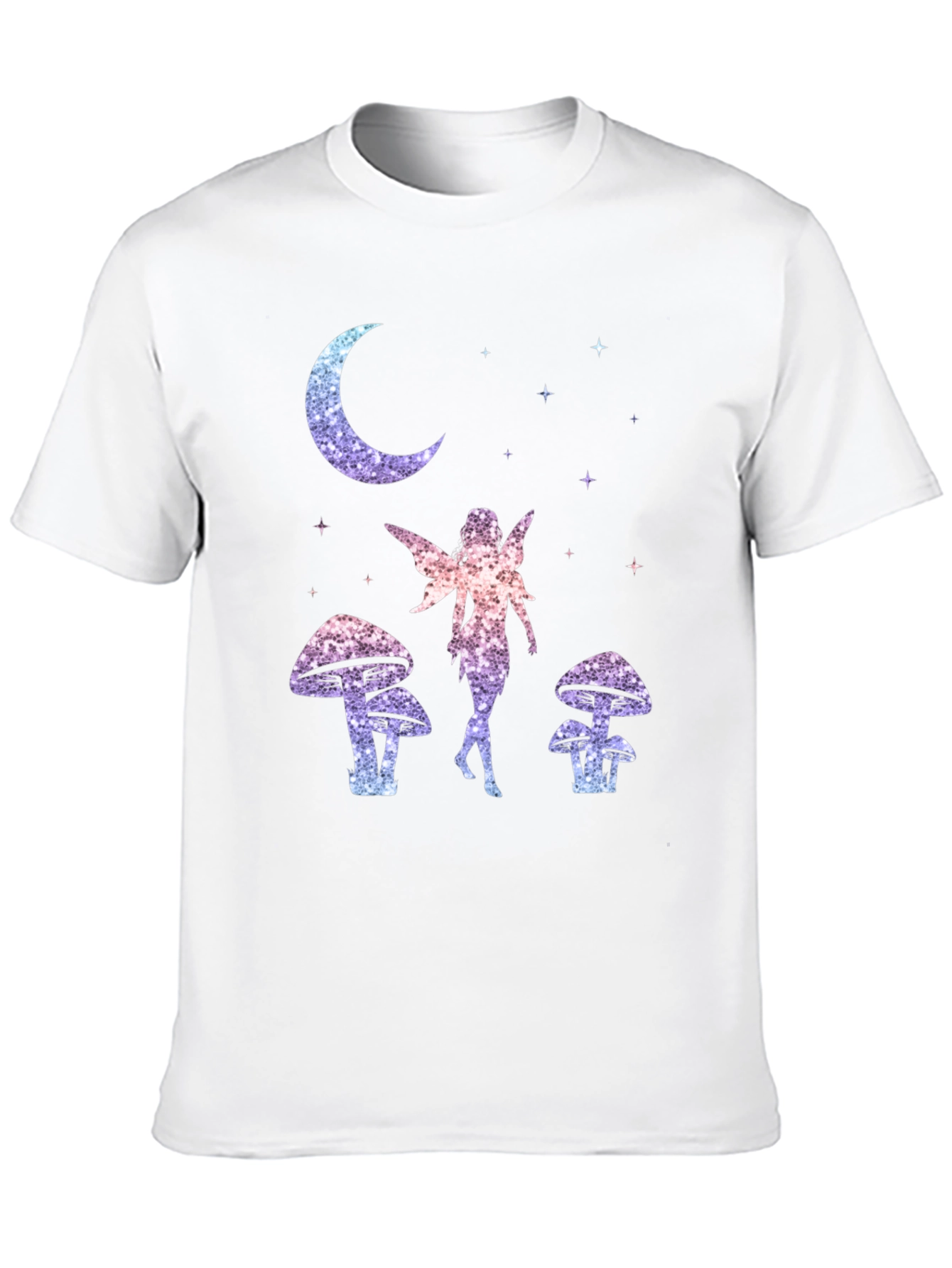 Fairy Moon Stars Mushroom Graphic T-Shirt