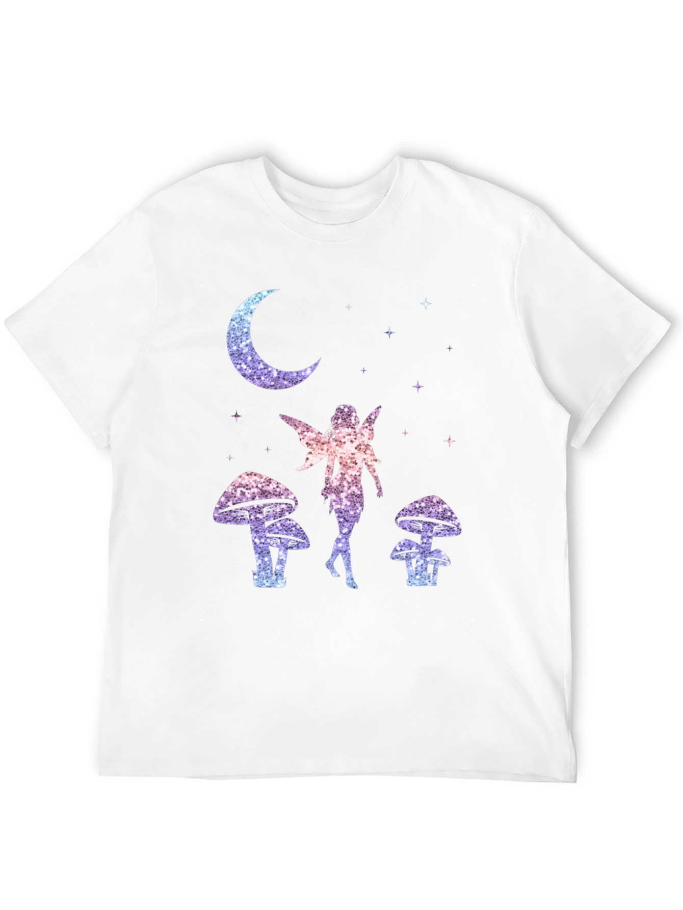 Fairy Moon Stars Mushroom Graphic T-Shirt