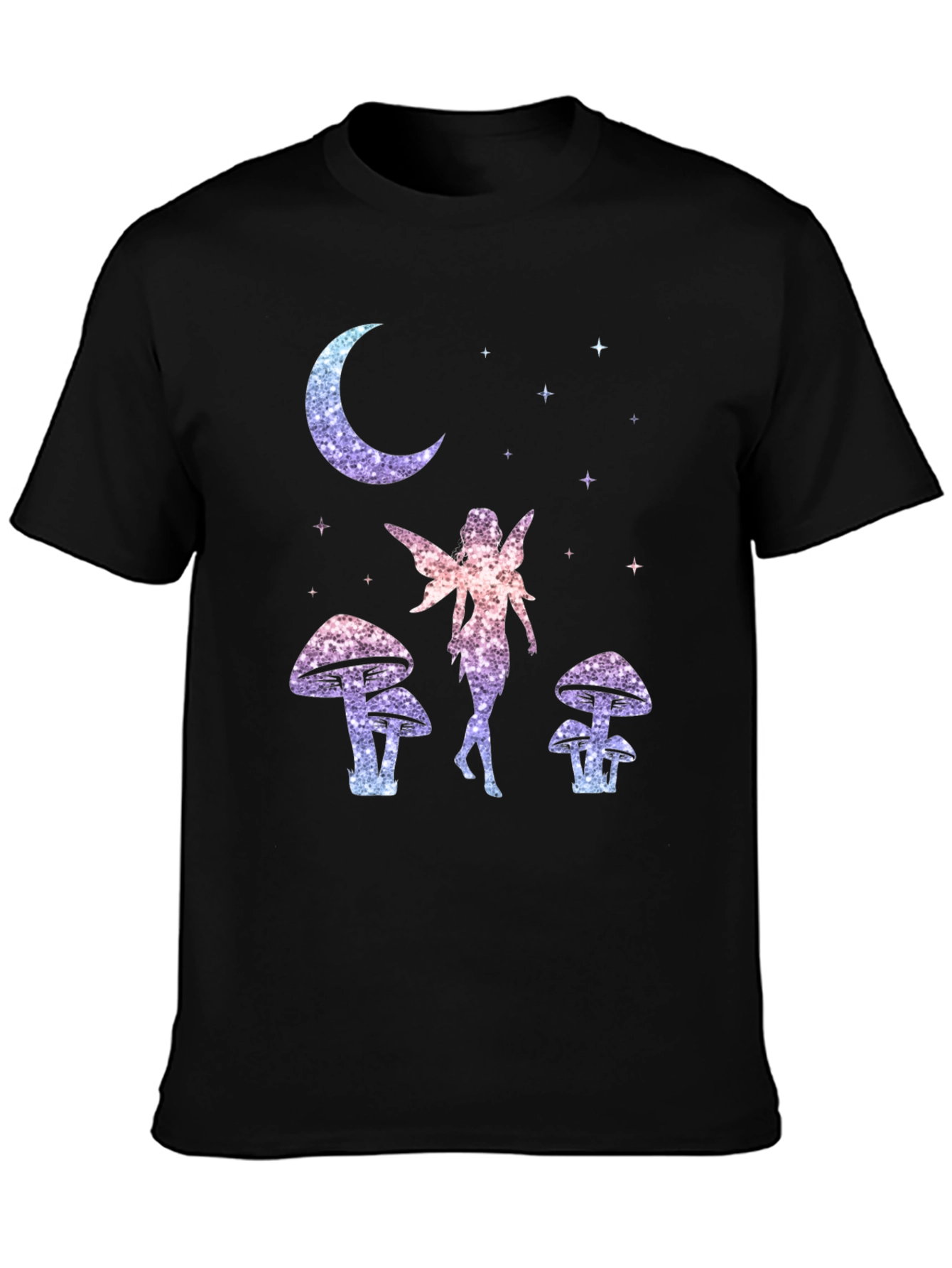 Fairy Moon Stars Mushroom Graphic T-Shirt