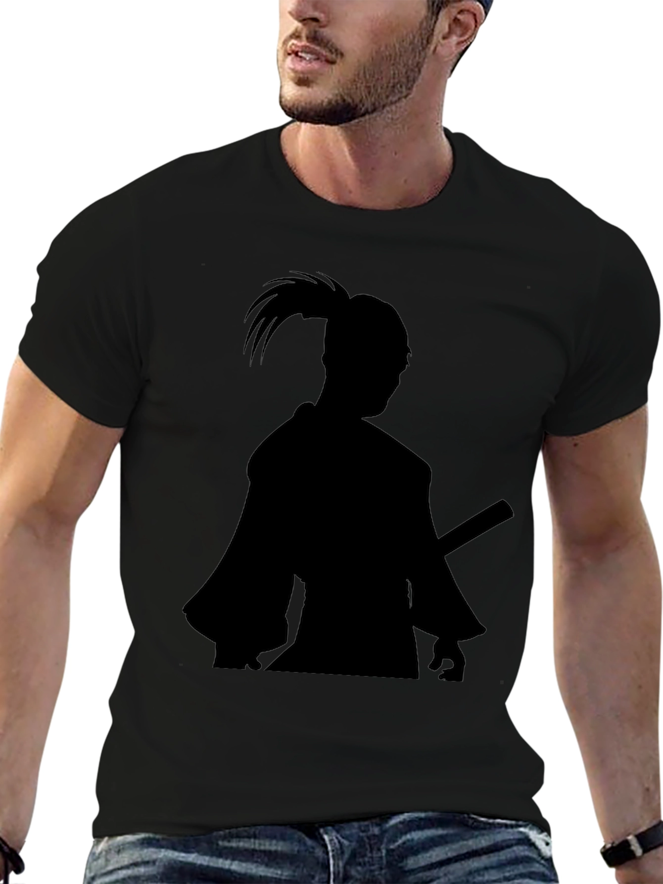 Samurai Silhouette Black T-Shirt