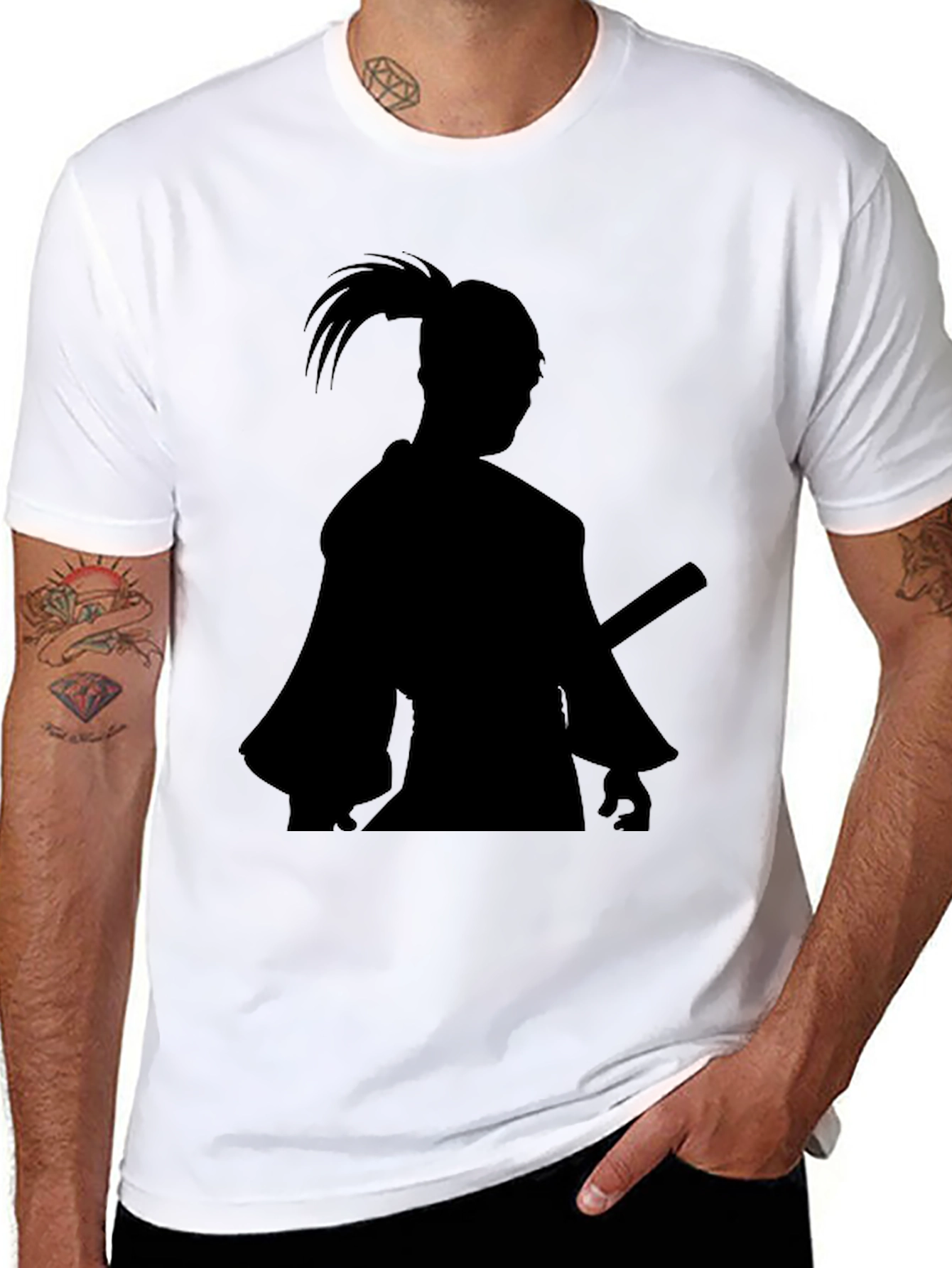 Samurai Silhouette Black T-Shirt