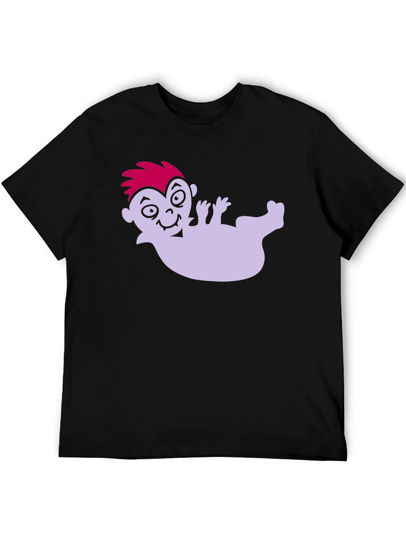 Cartoon Vampire on Black Tee