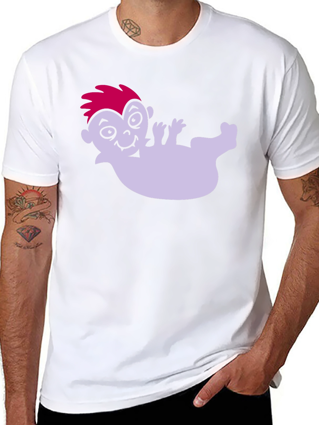 Cartoon Vampire on Black Tee