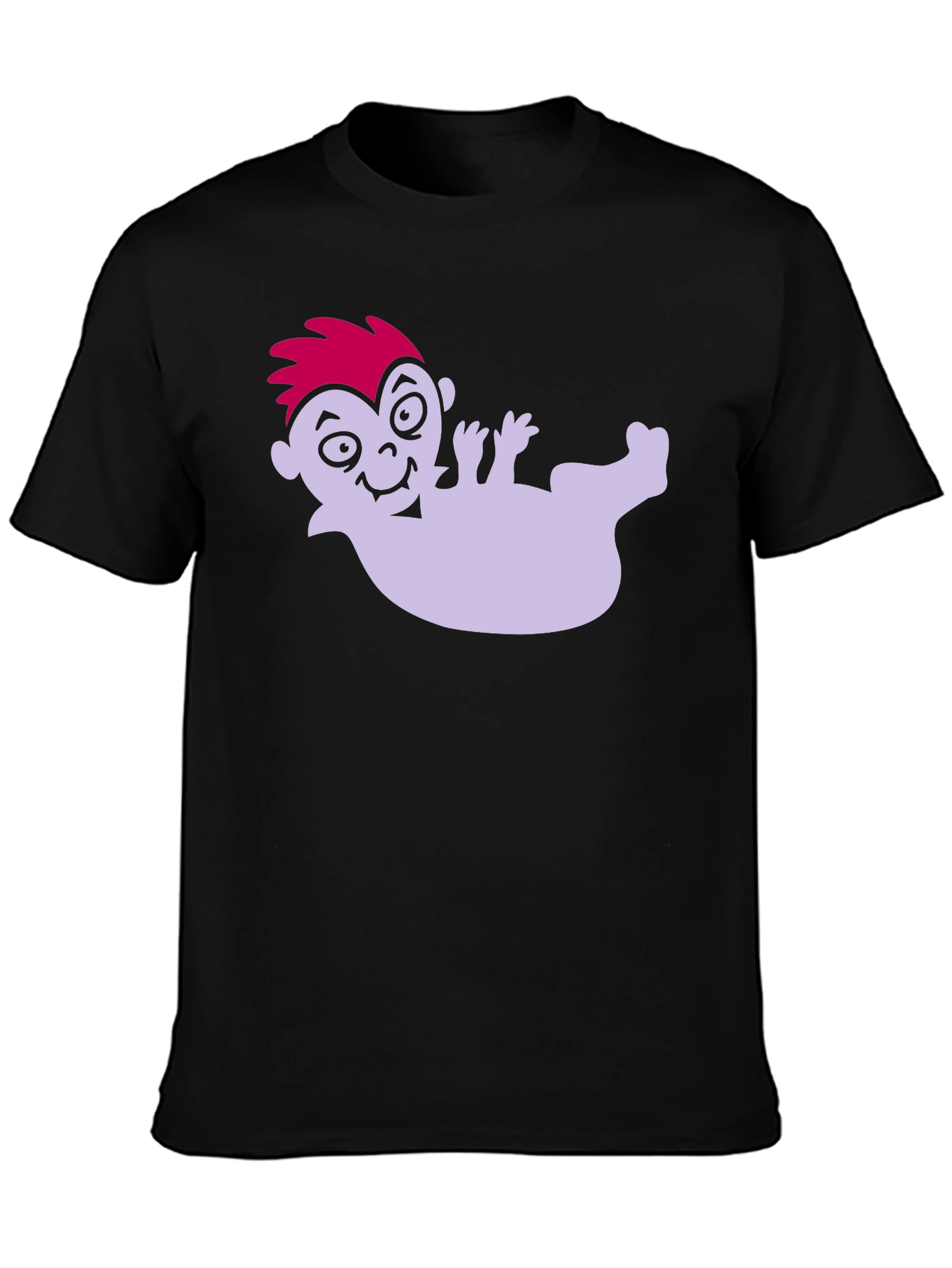 Cartoon Vampire on Black Tee