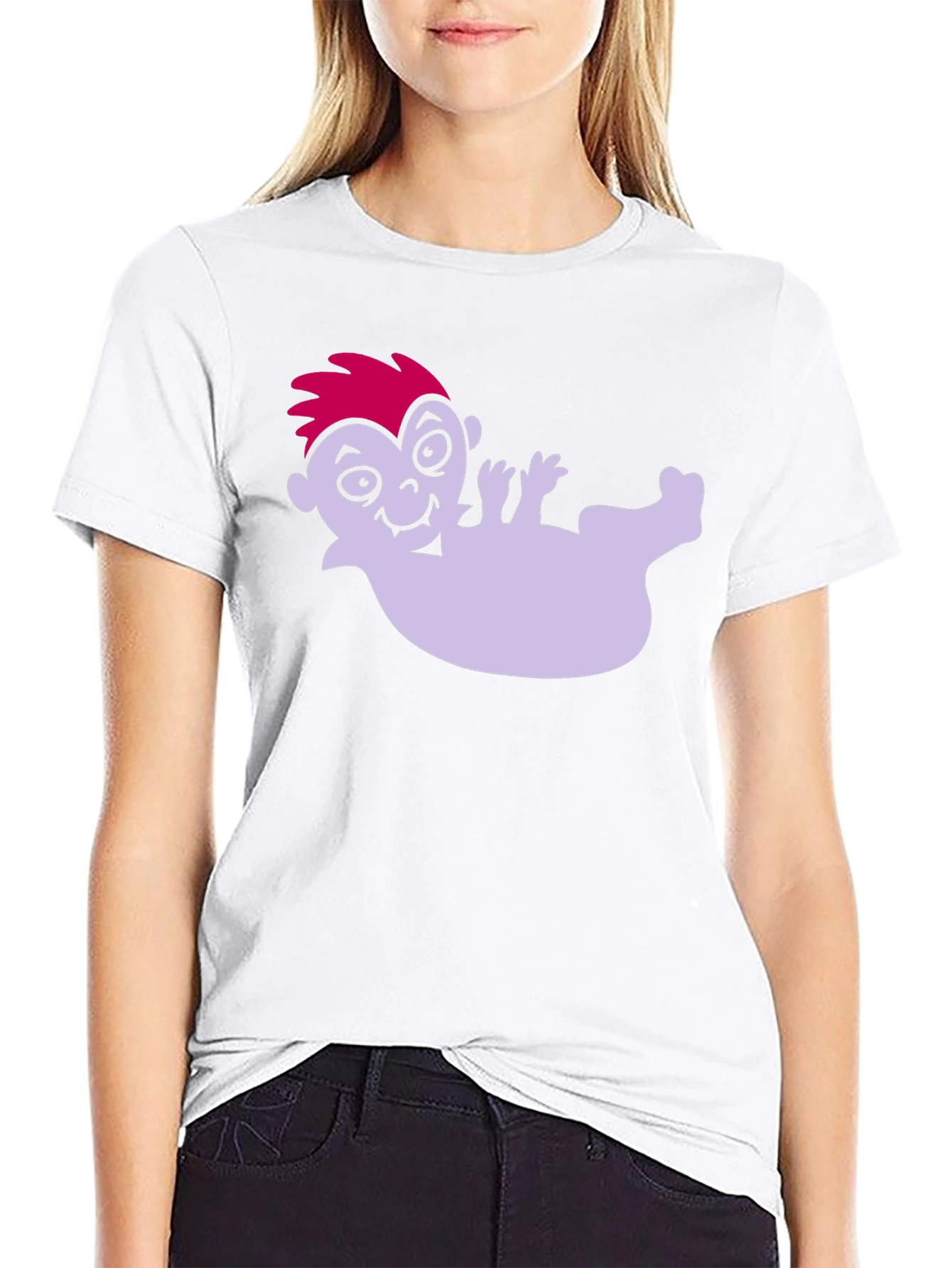 Cartoon Vampire on Black Tee