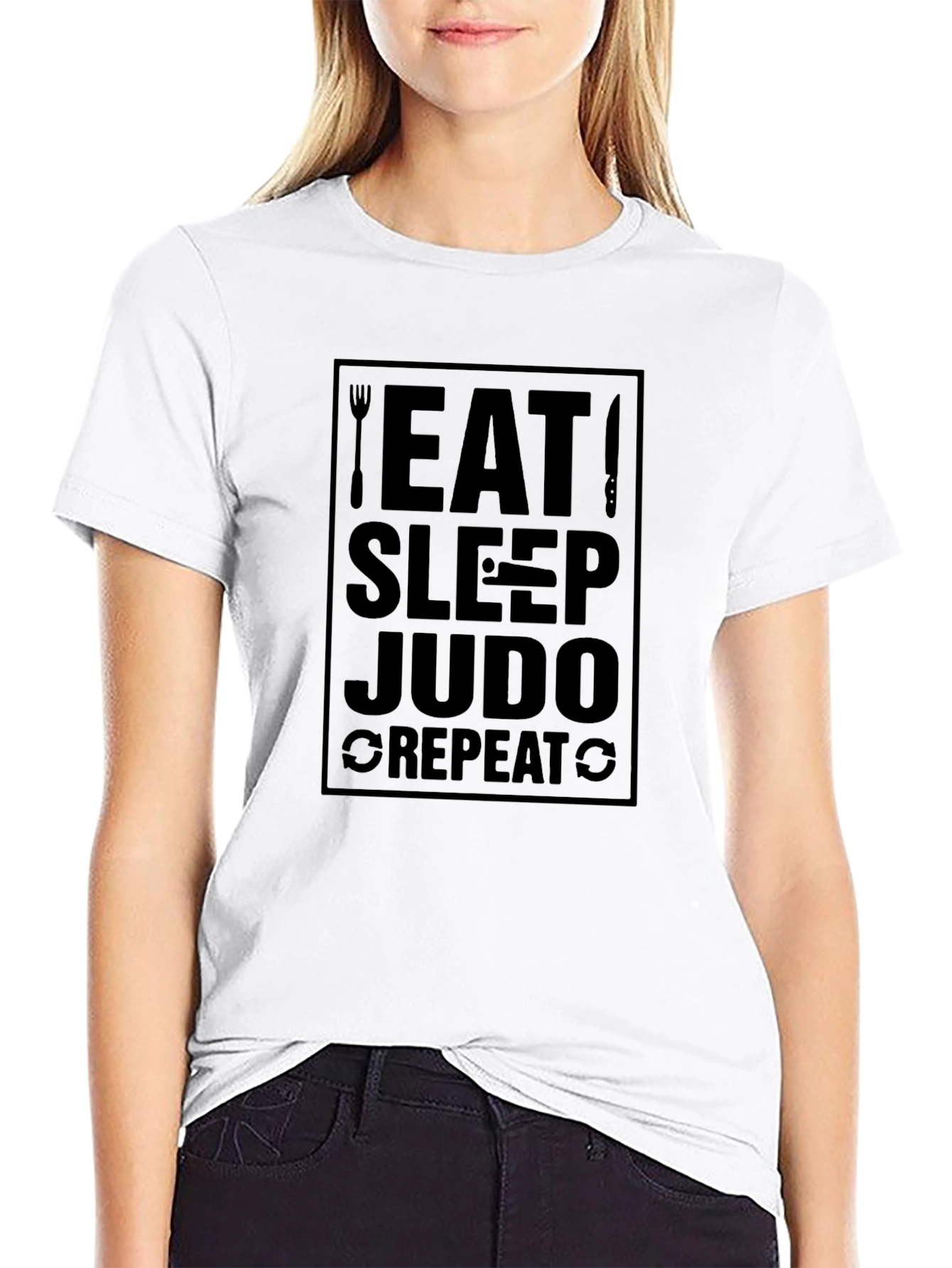 Eat Sleep Judo Repeat Black T-Shirt