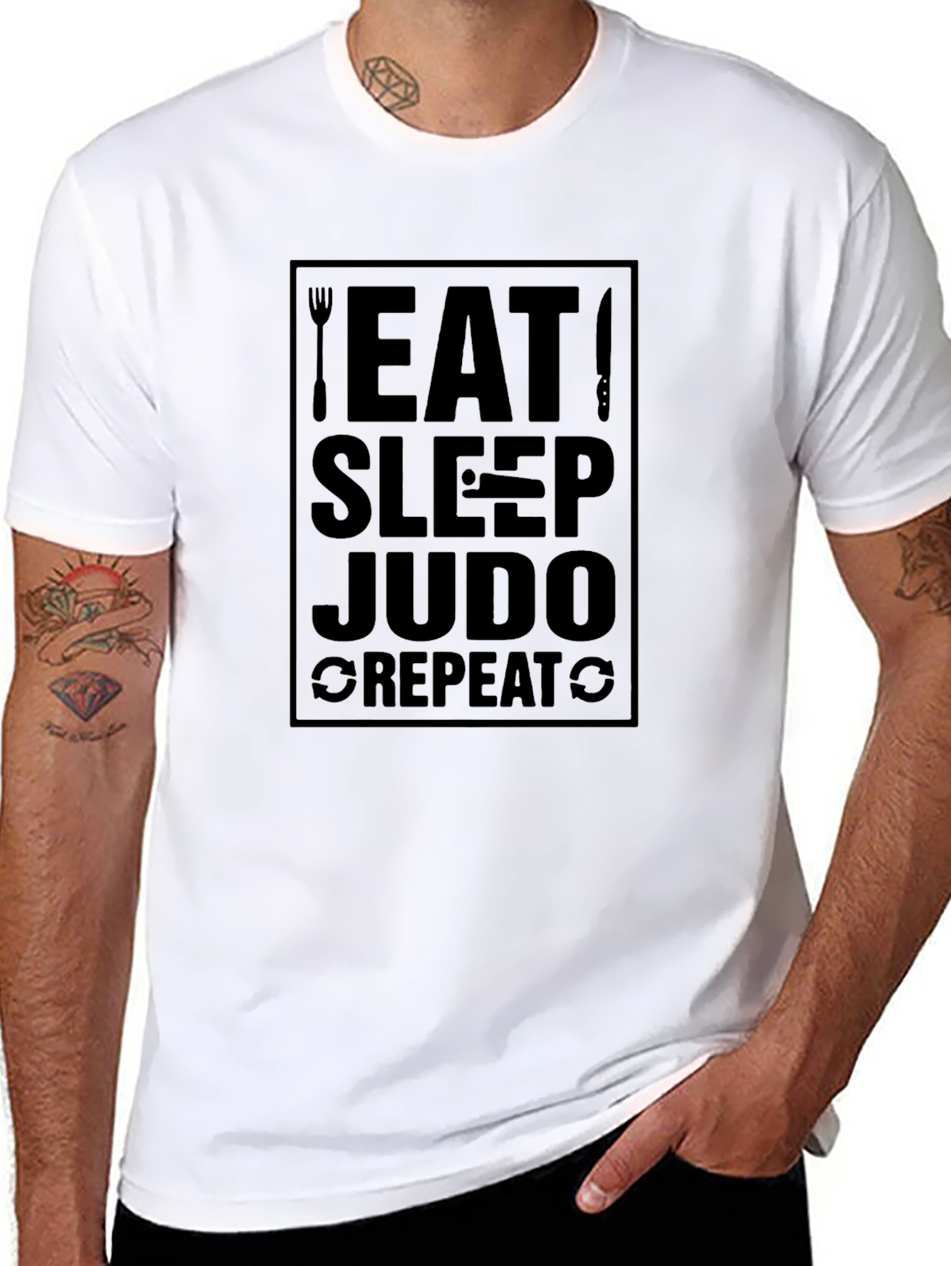 Eat Sleep Judo Repeat Black T-Shirt