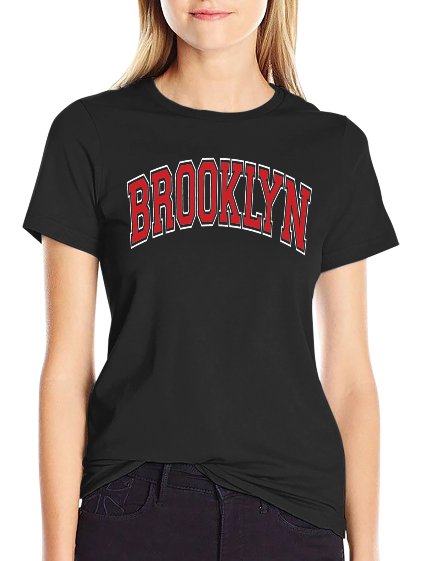 Brooklyn Text Graphic Black Cotton T-Shirt
