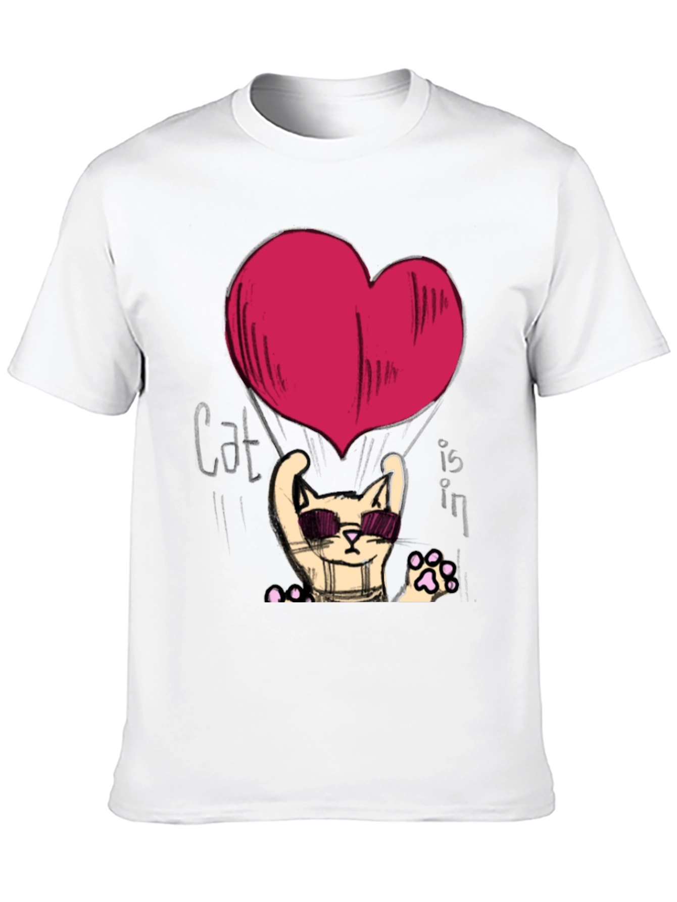 Cool Cat Heart Graphic T-Shirt