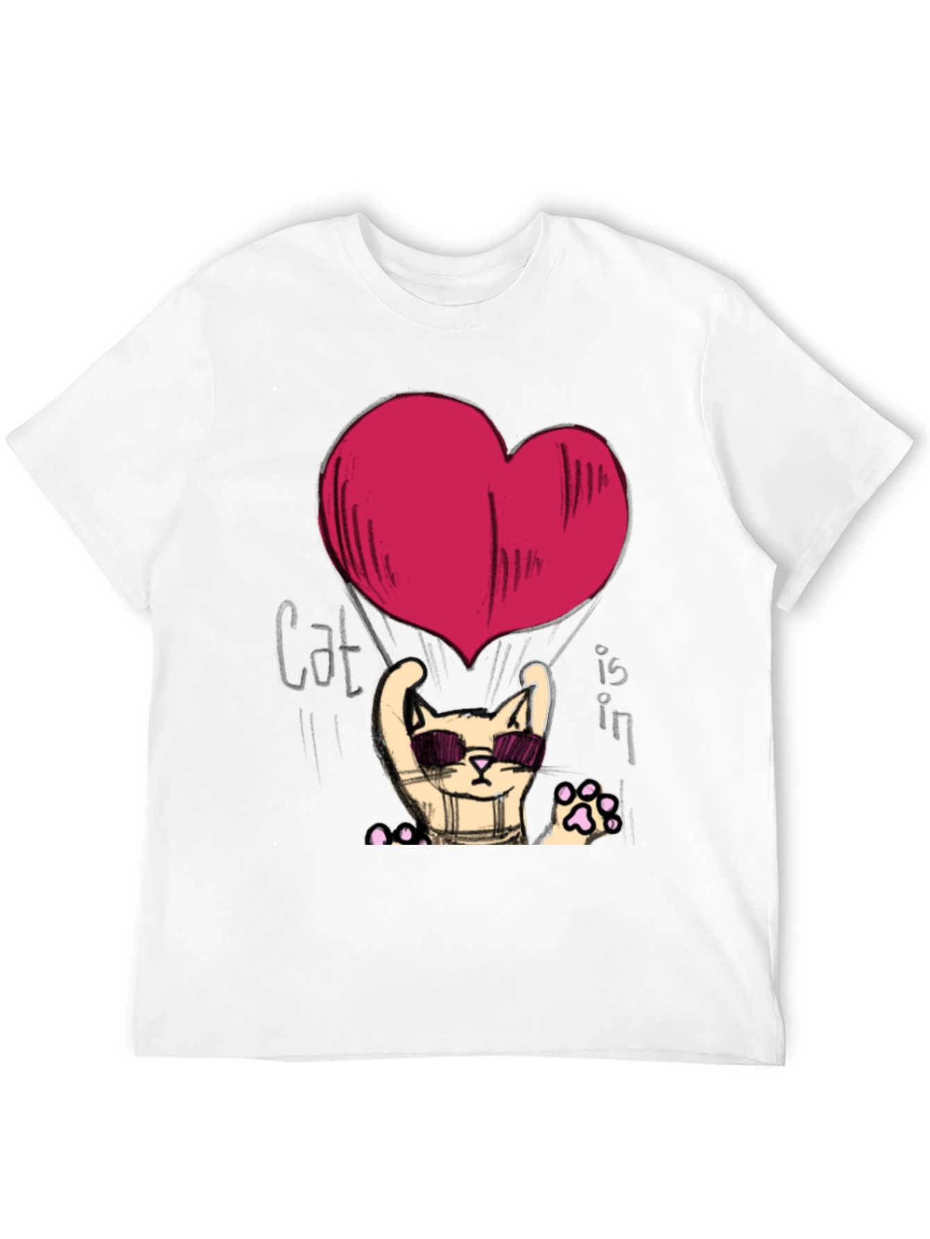 Cool Cat Heart Graphic T-Shirt