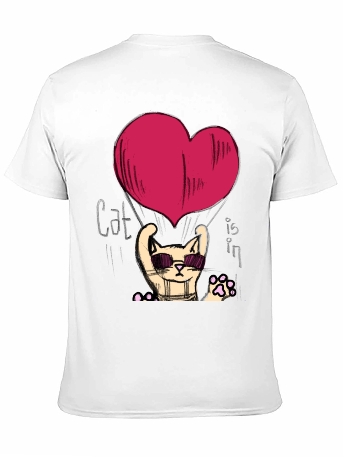 Cool Cat Heart Graphic T-Shirt