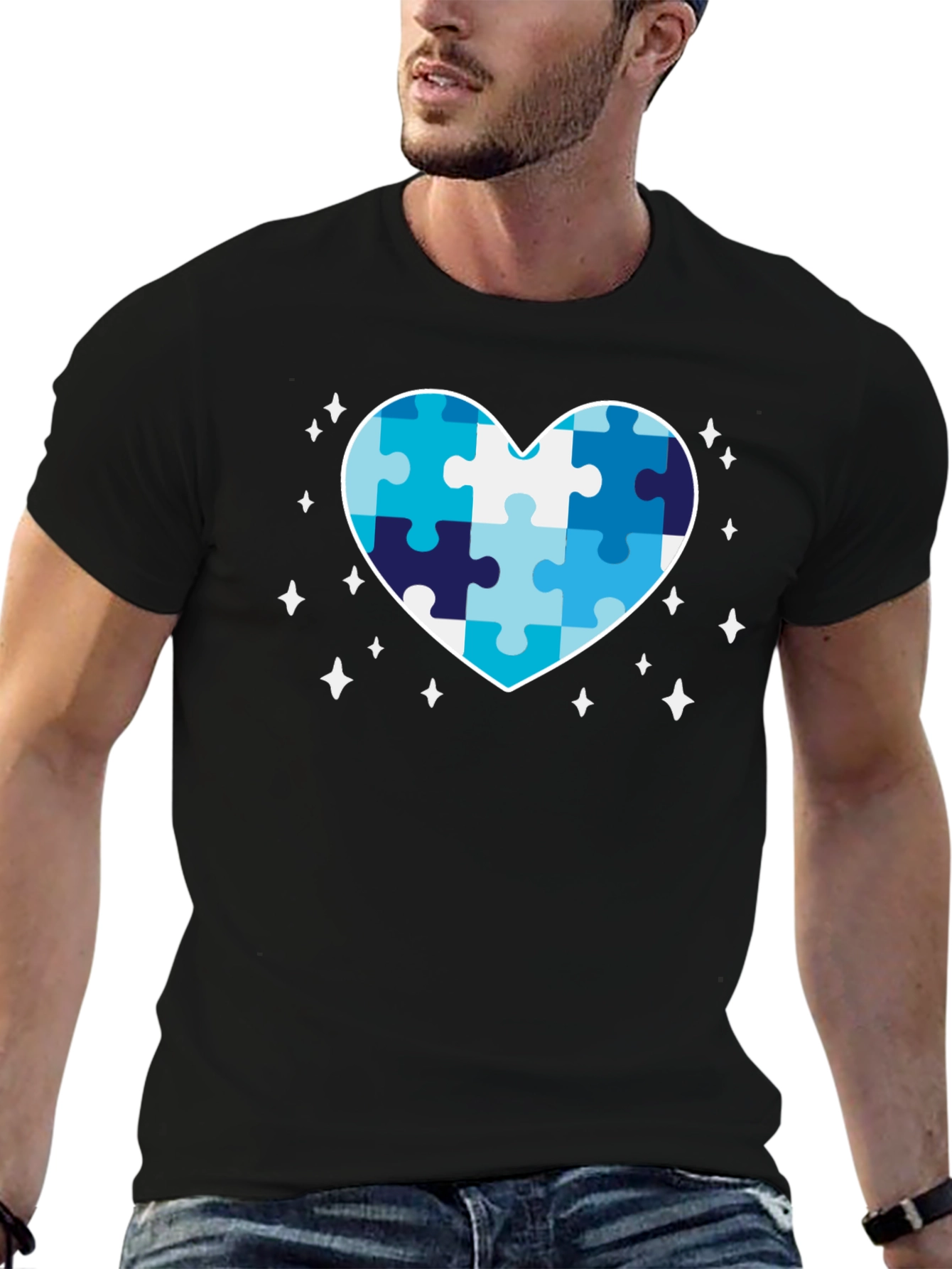 Autism Awareness Puzzle Heart Graphic Tee