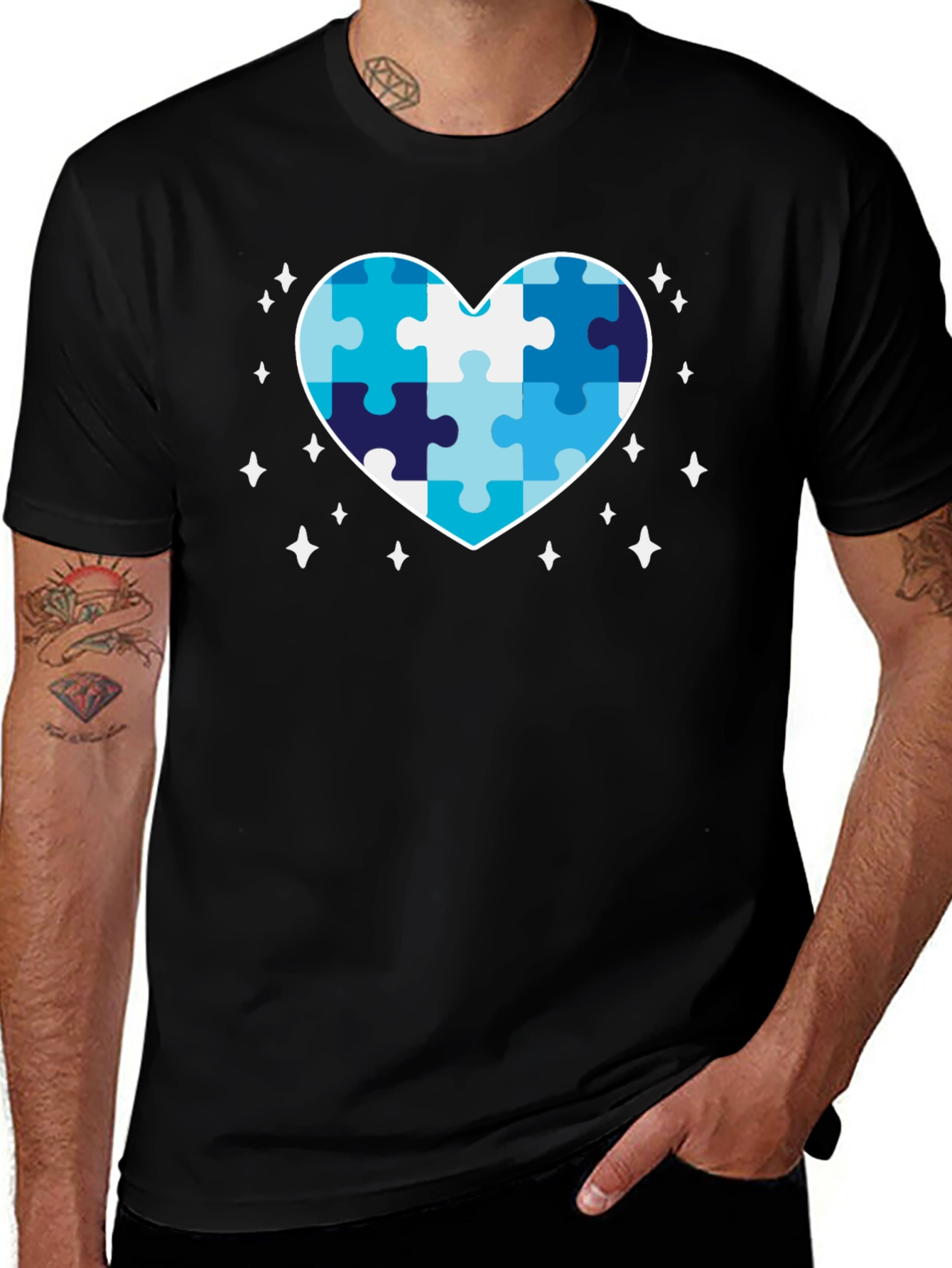 Autism Awareness Puzzle Heart Graphic Tee