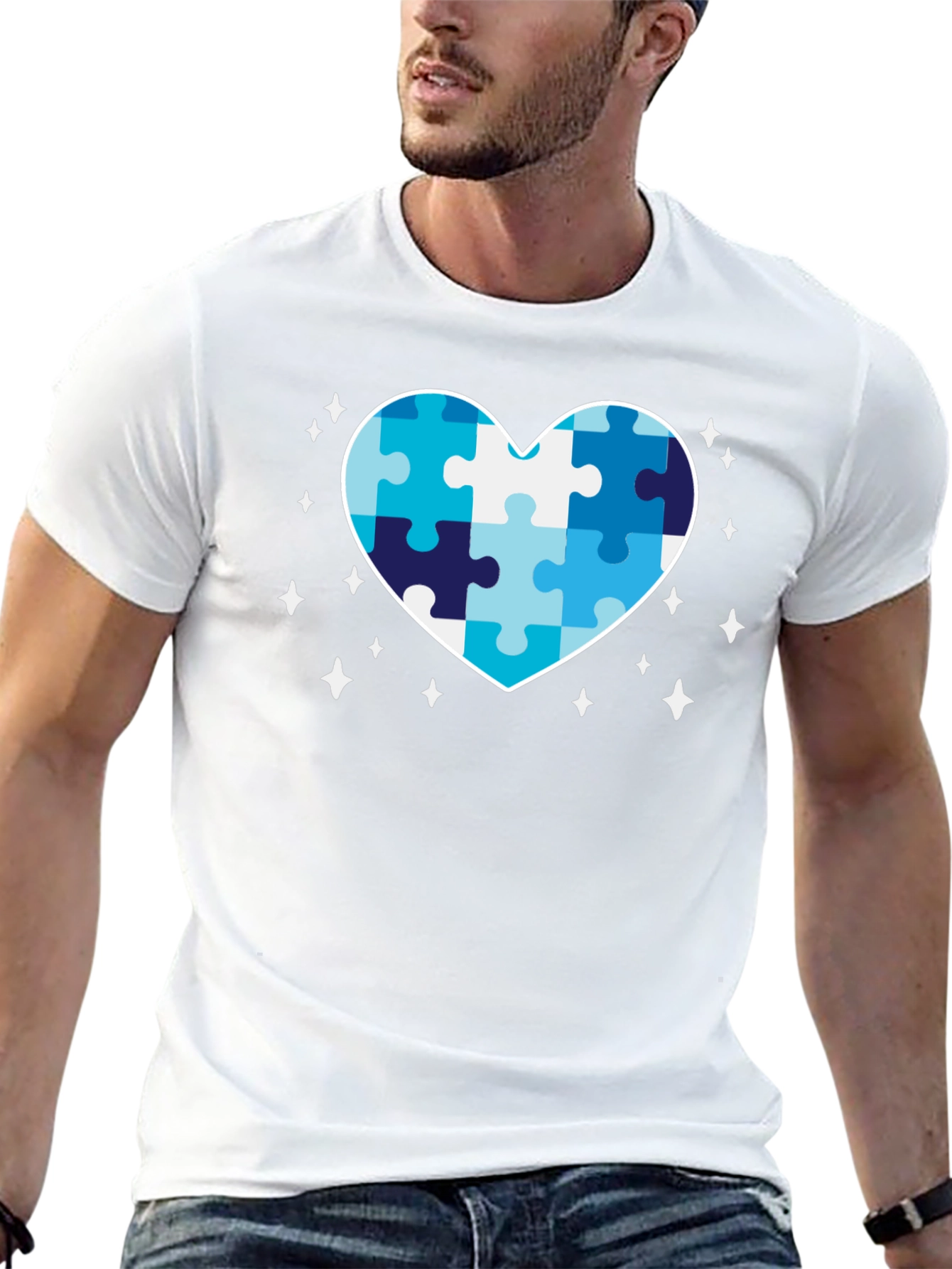 Autism Awareness Puzzle Heart Graphic Tee