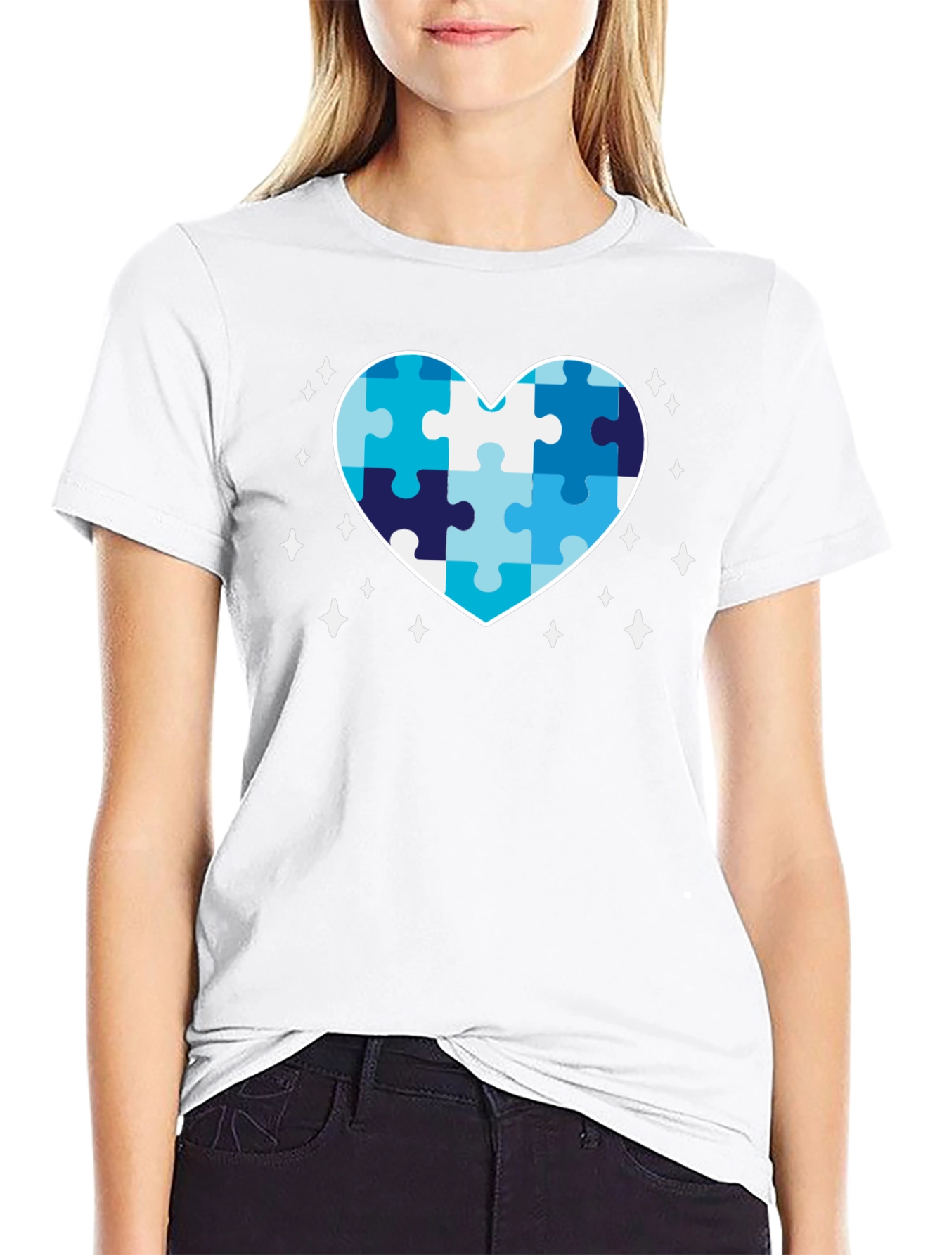 Autism Awareness Puzzle Heart Graphic Tee