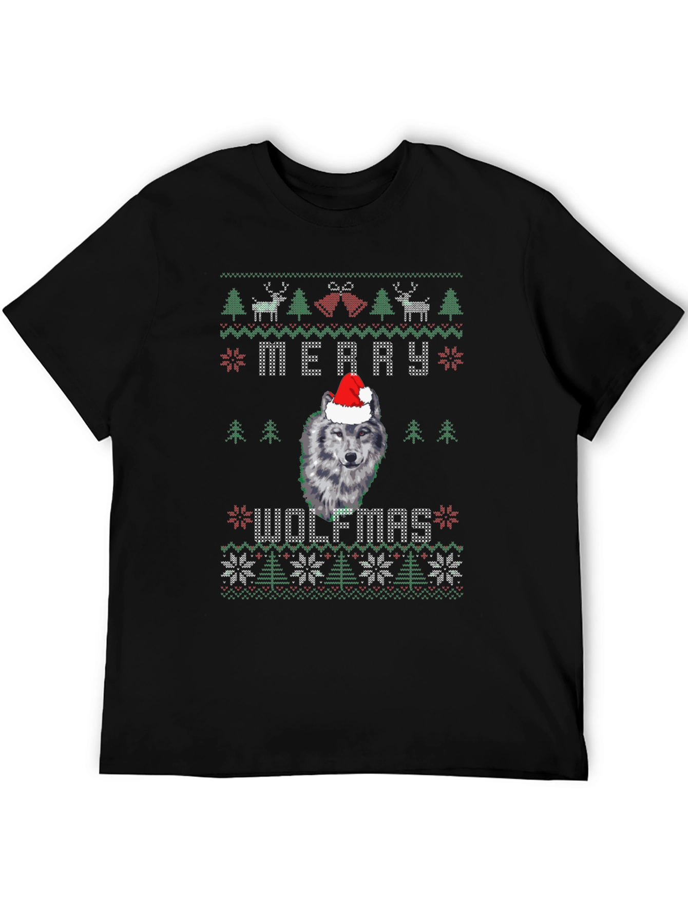 Merry Wolfmas Ugly Christmas Sweater T-Shirt