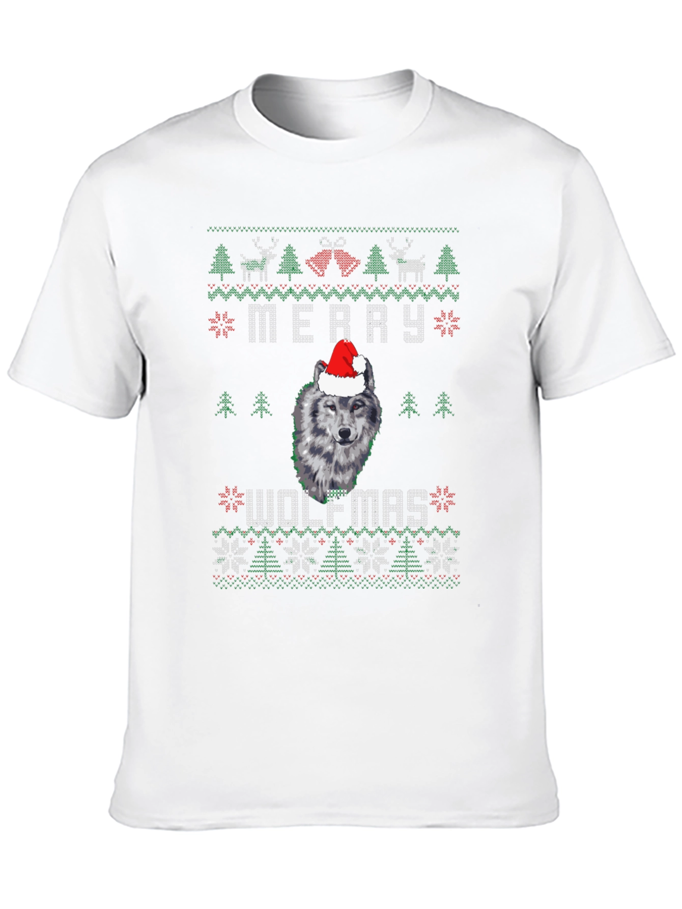 Merry Wolfmas Ugly Christmas Sweater T-Shirt