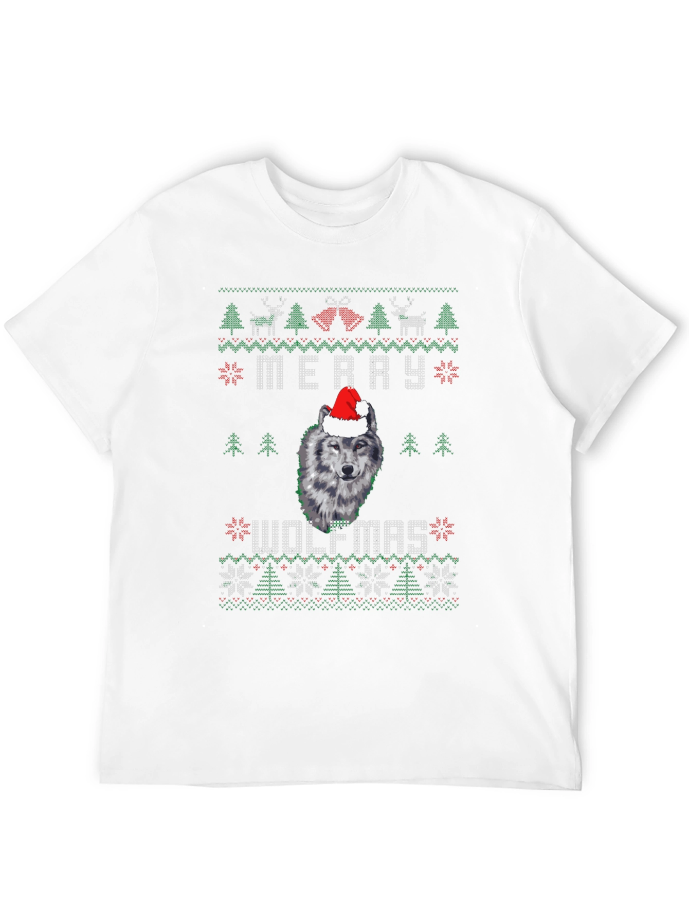 Merry Wolfmas Ugly Christmas Sweater T-Shirt