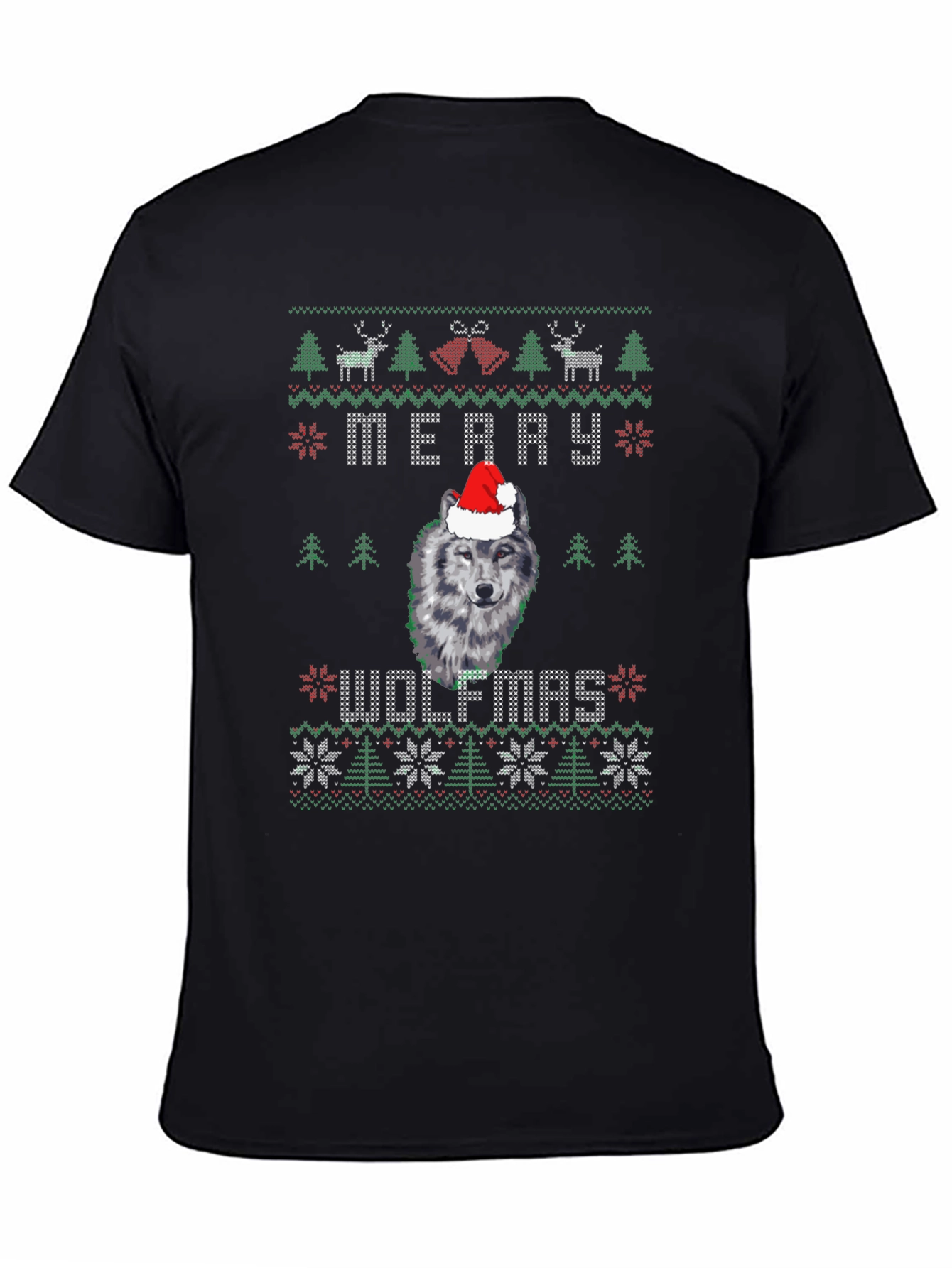 Merry Wolfmas Ugly Christmas Sweater T-Shirt