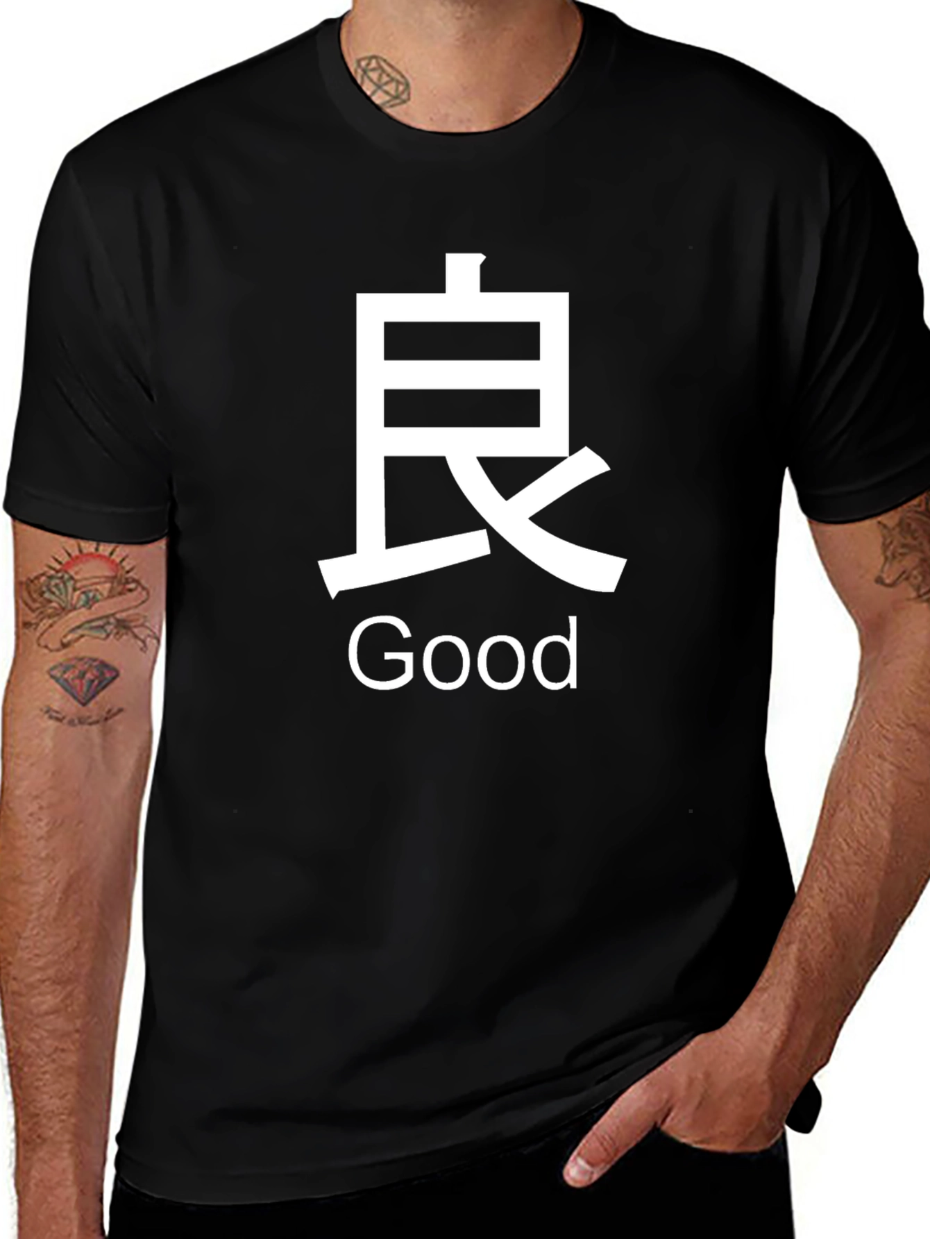 Mens Black T-Shirt with Good Graphic