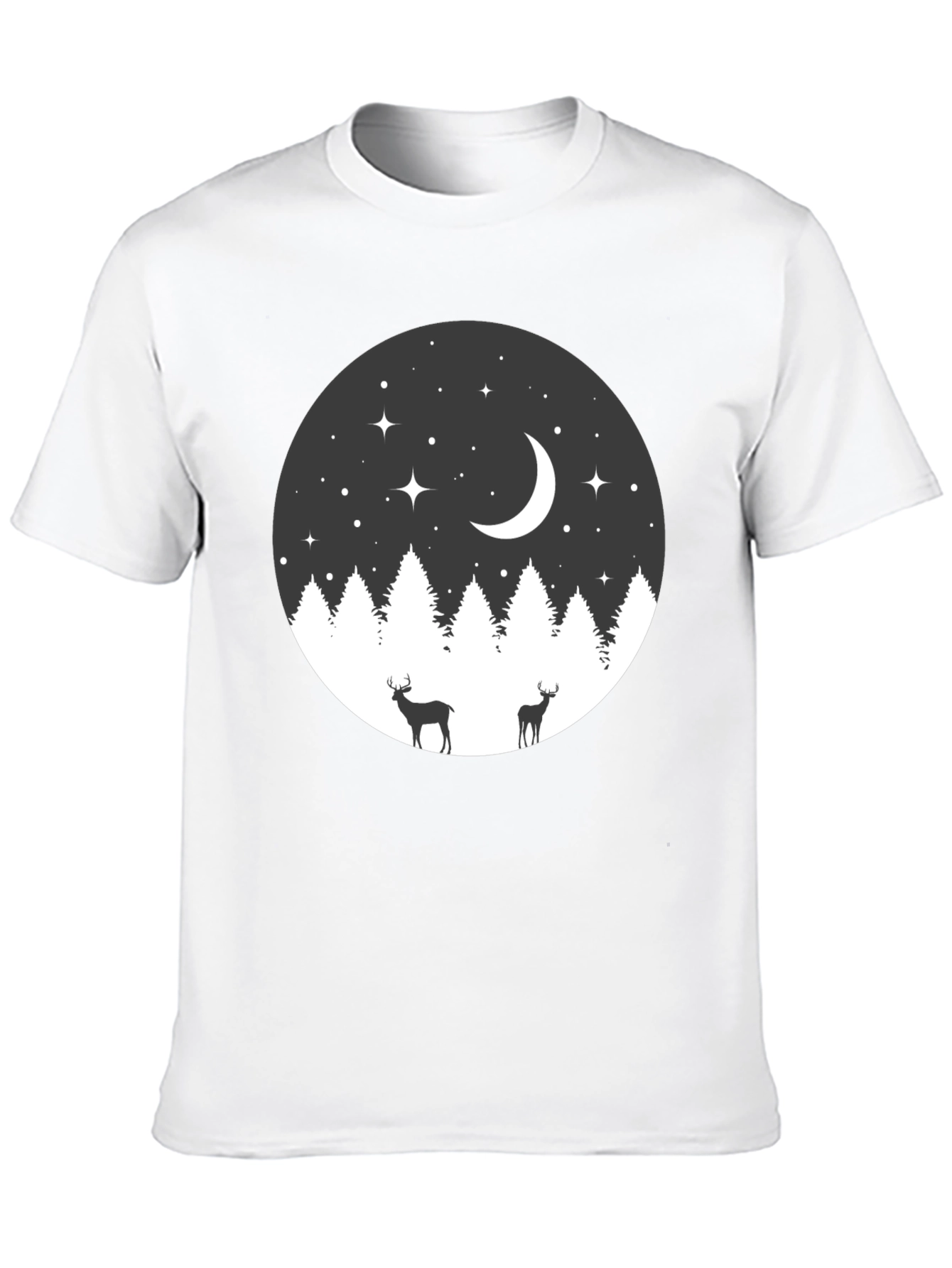 Night Forest Deer Graphic Tee