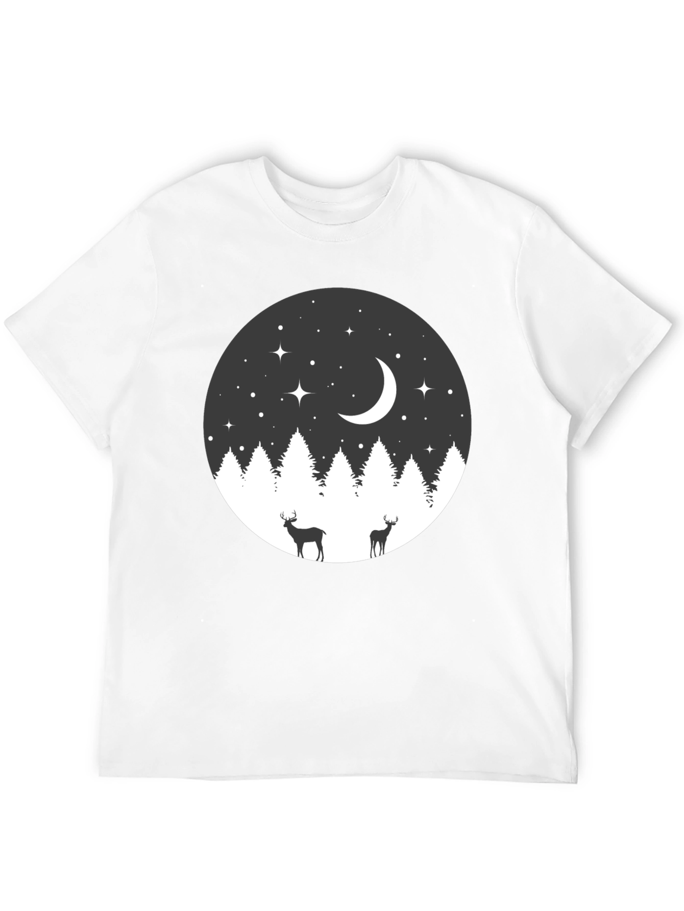 Night Forest Deer Graphic Tee