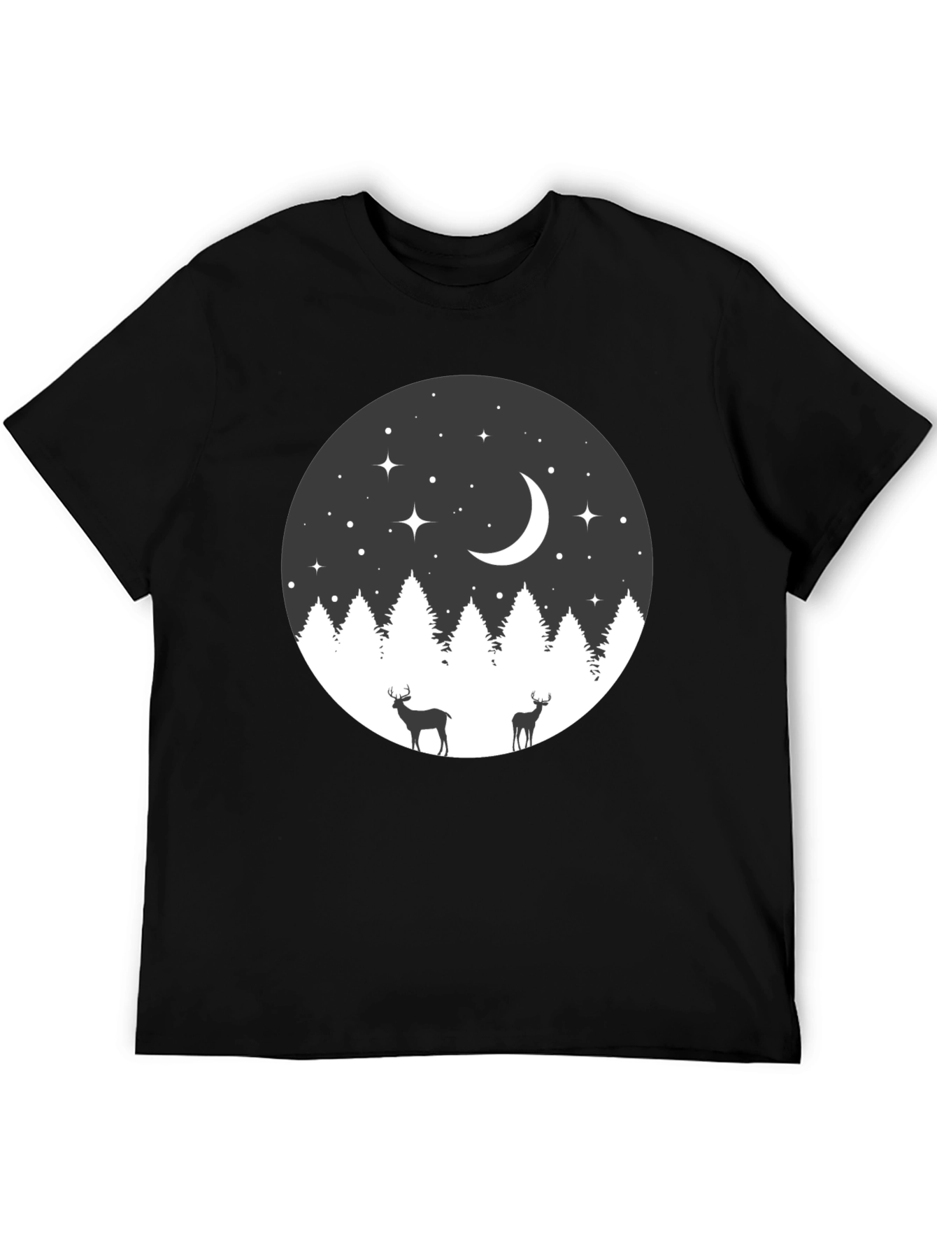 Night Forest Deer Graphic Tee