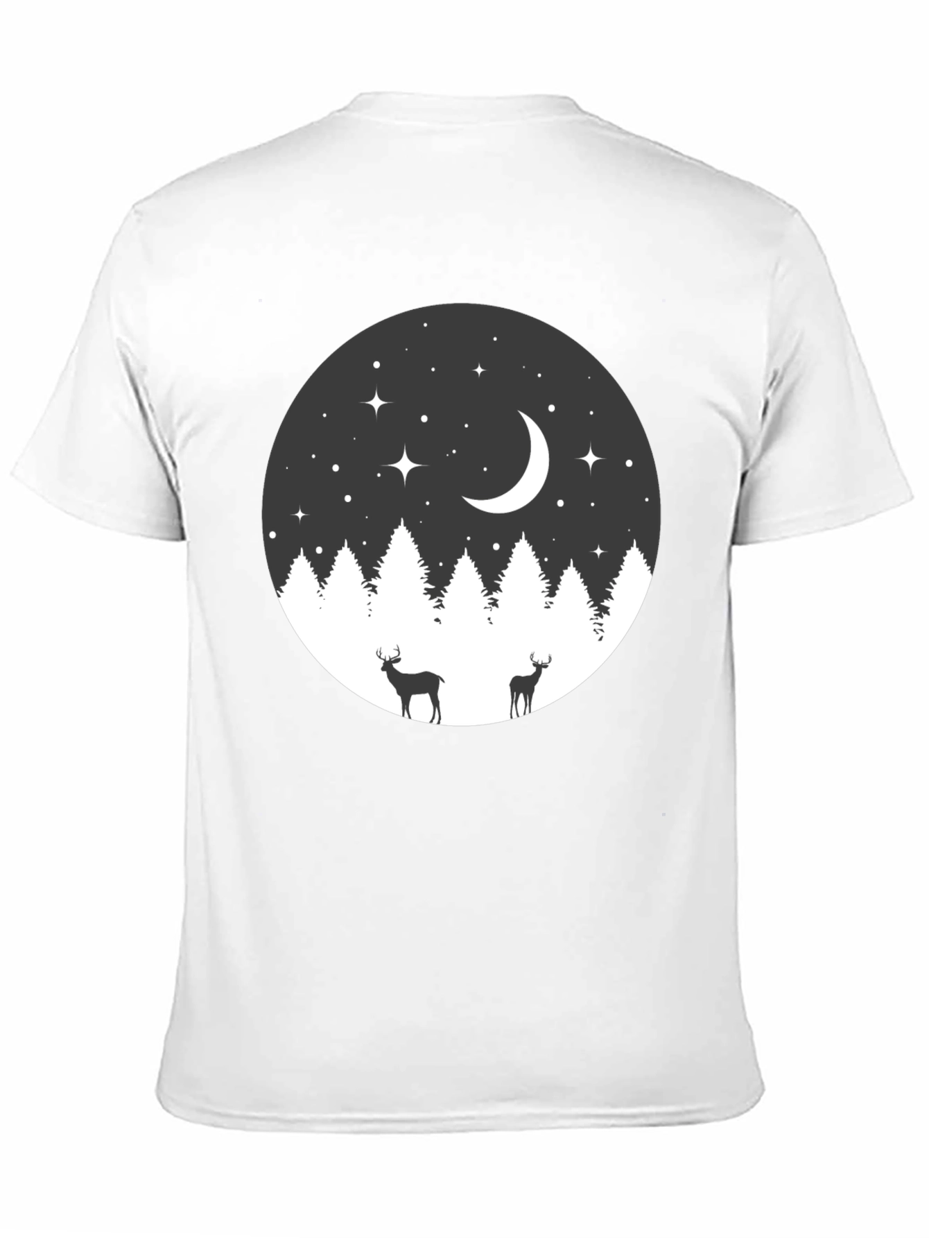 Night Forest Deer Graphic Tee