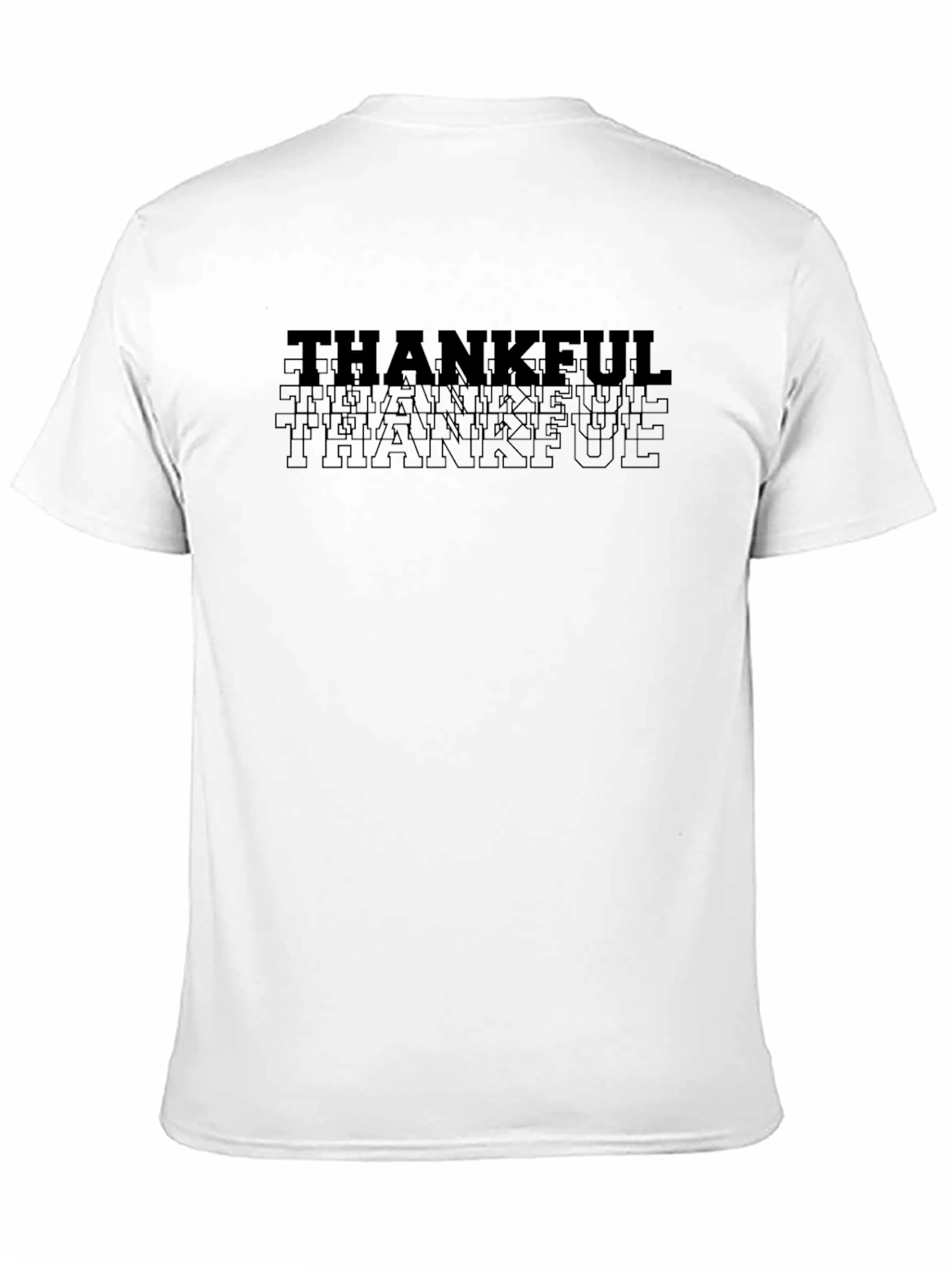 Thankful Graphic Print Mens Black T-Shirt