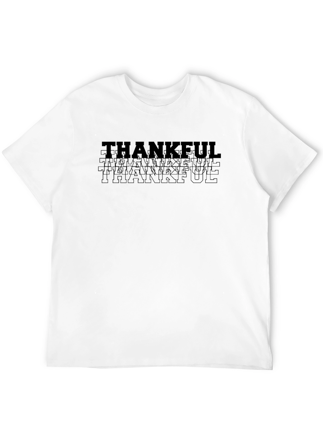 Thankful Graphic Print Mens Black T-Shirt