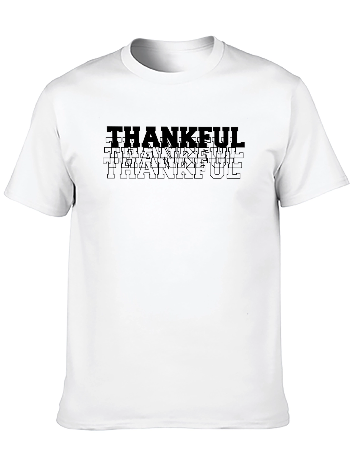 Thankful Graphic Print Mens Black T-Shirt